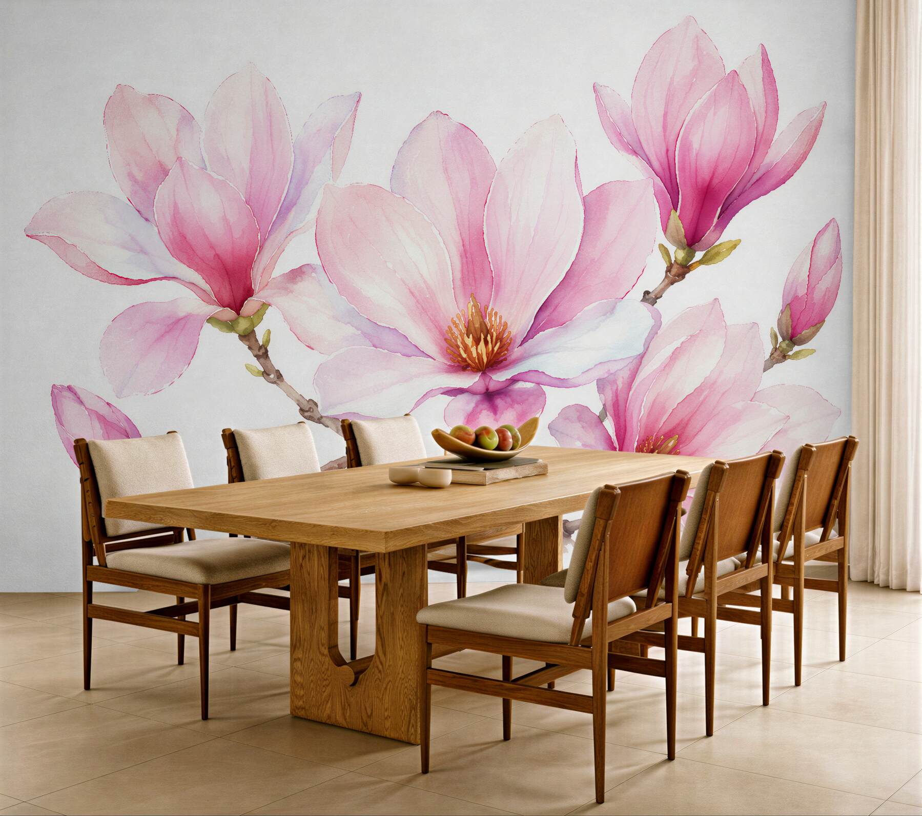 Fototapeta różowa akwarelowa magnolia?v23