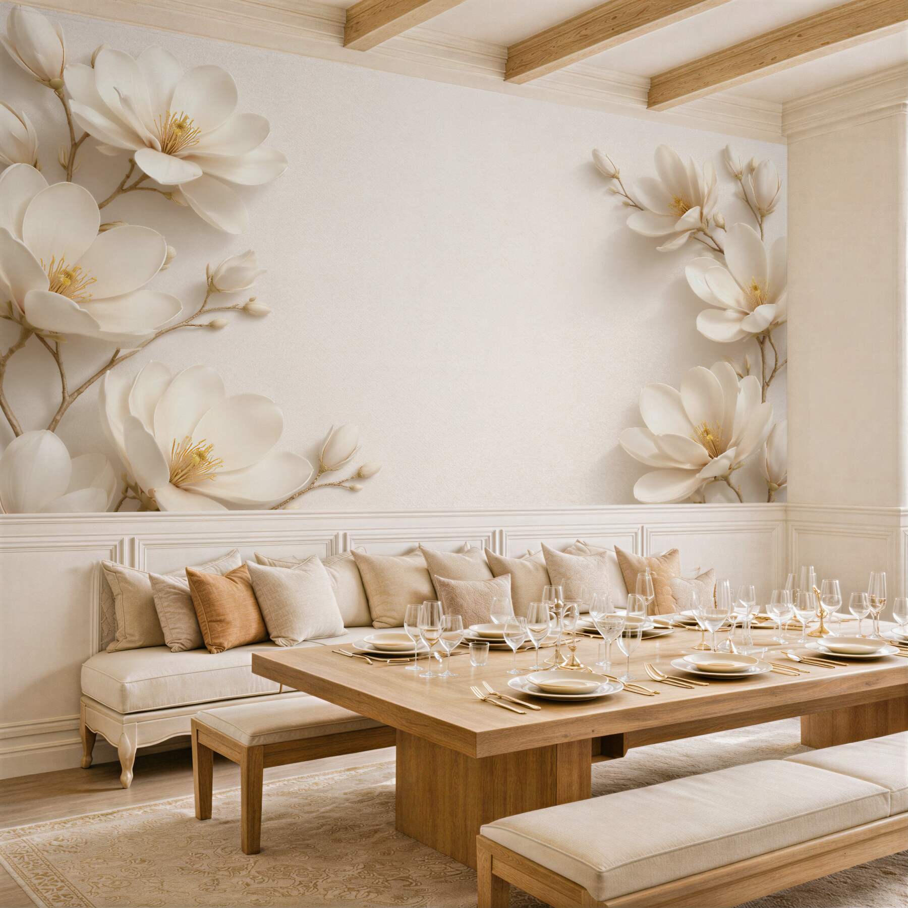 Fototapeta jasne magnolie w eleganckiej ramie?v23