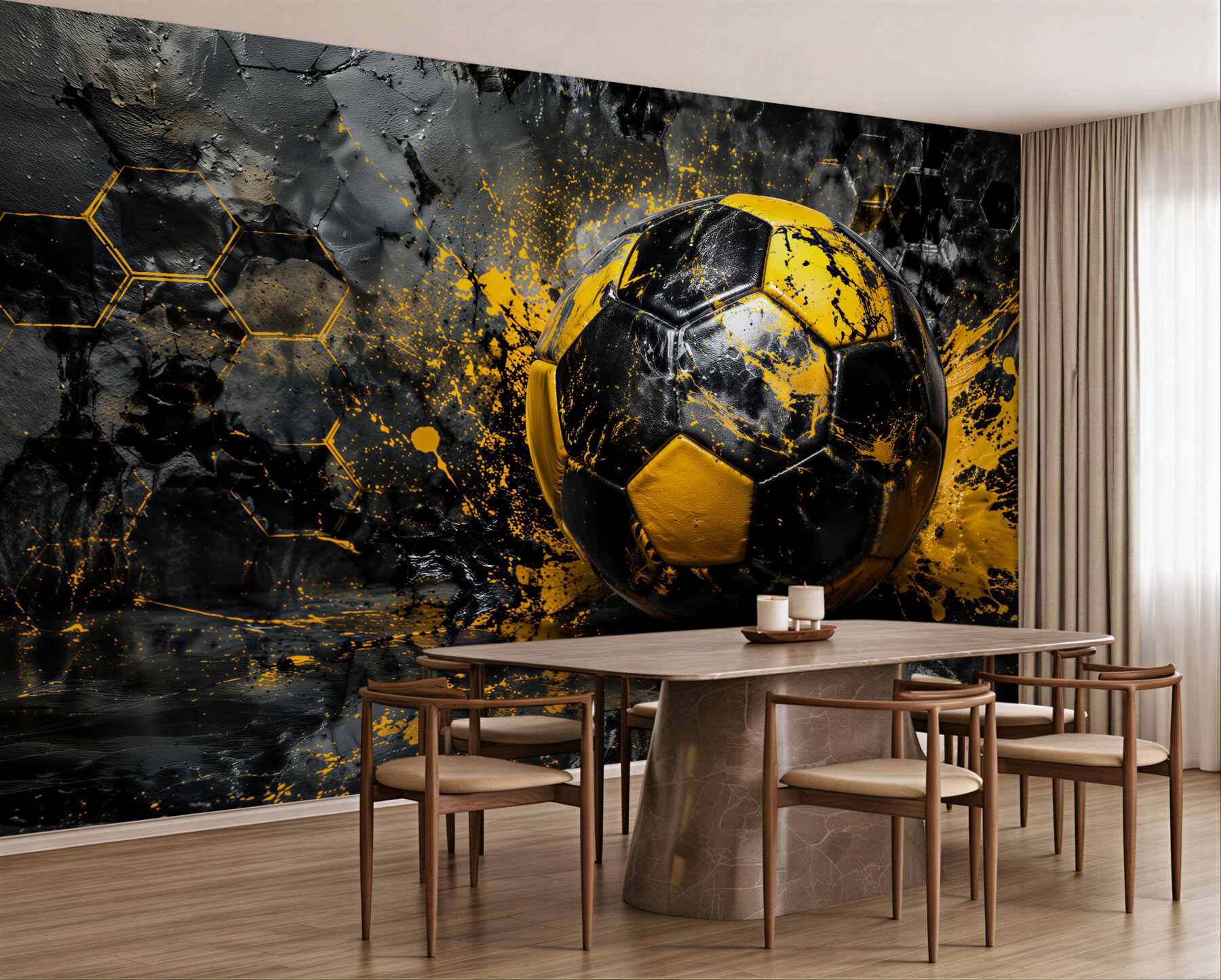 Fototapeta piłka w złotym energetycznym splashu?v23