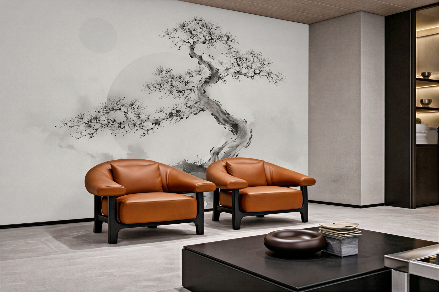 Fototapeta bonsai w szarej akwareli?v23