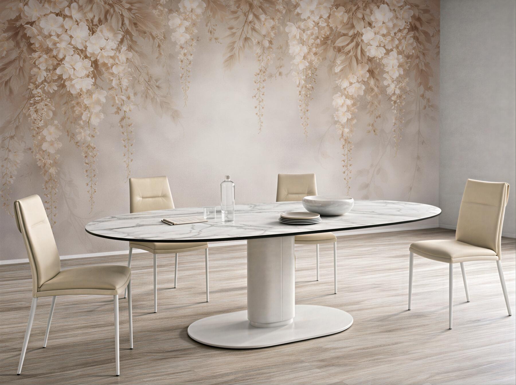 Fototapeta kaskada kremowych kwiatów w elegancji?v23