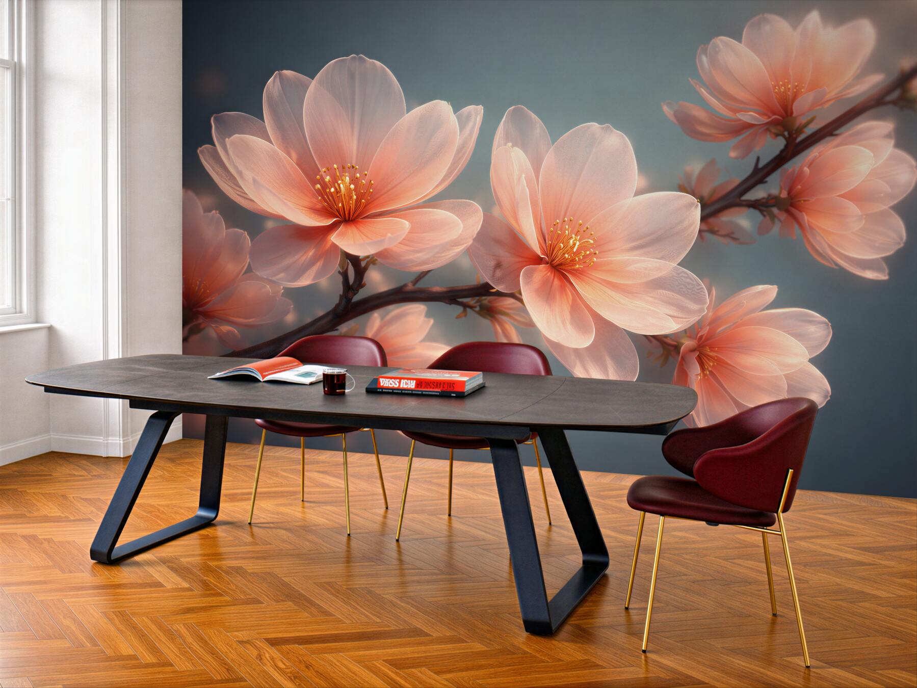 Fototapeta Świetliste kwiaty magnolii o świcie?v23