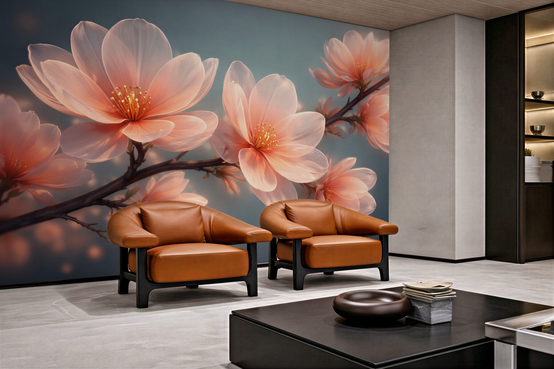 Fototapeta Świetliste kwiaty magnolii o świcie?v23