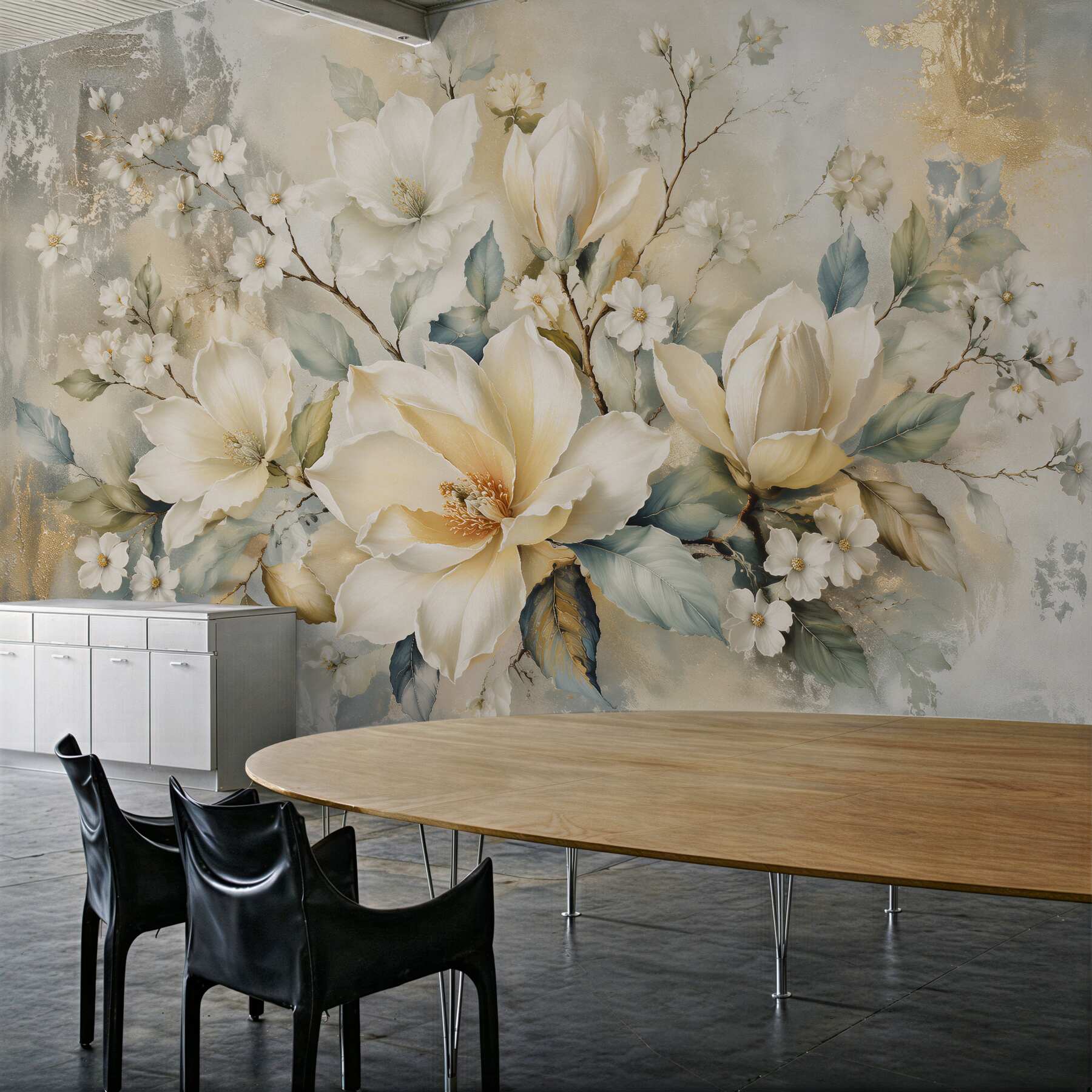 Fototapeta kremowe magnolie ze złotem?v23