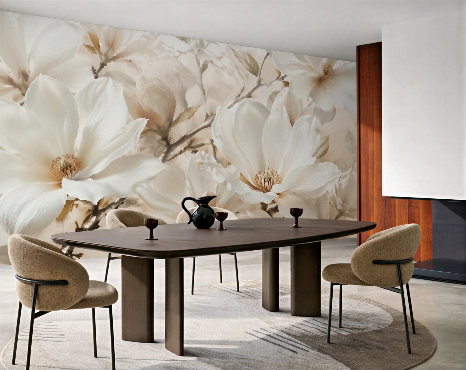 Fototapeta kremowe magnolie w eleganckim rozkwicie?v23