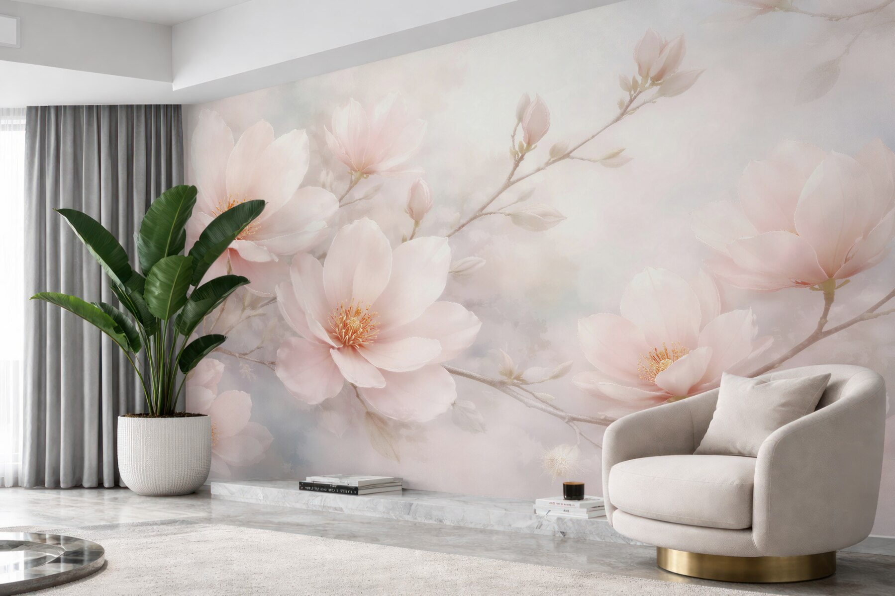 Fototapeta eteryczne magnolie w pastelowej mgle?v23