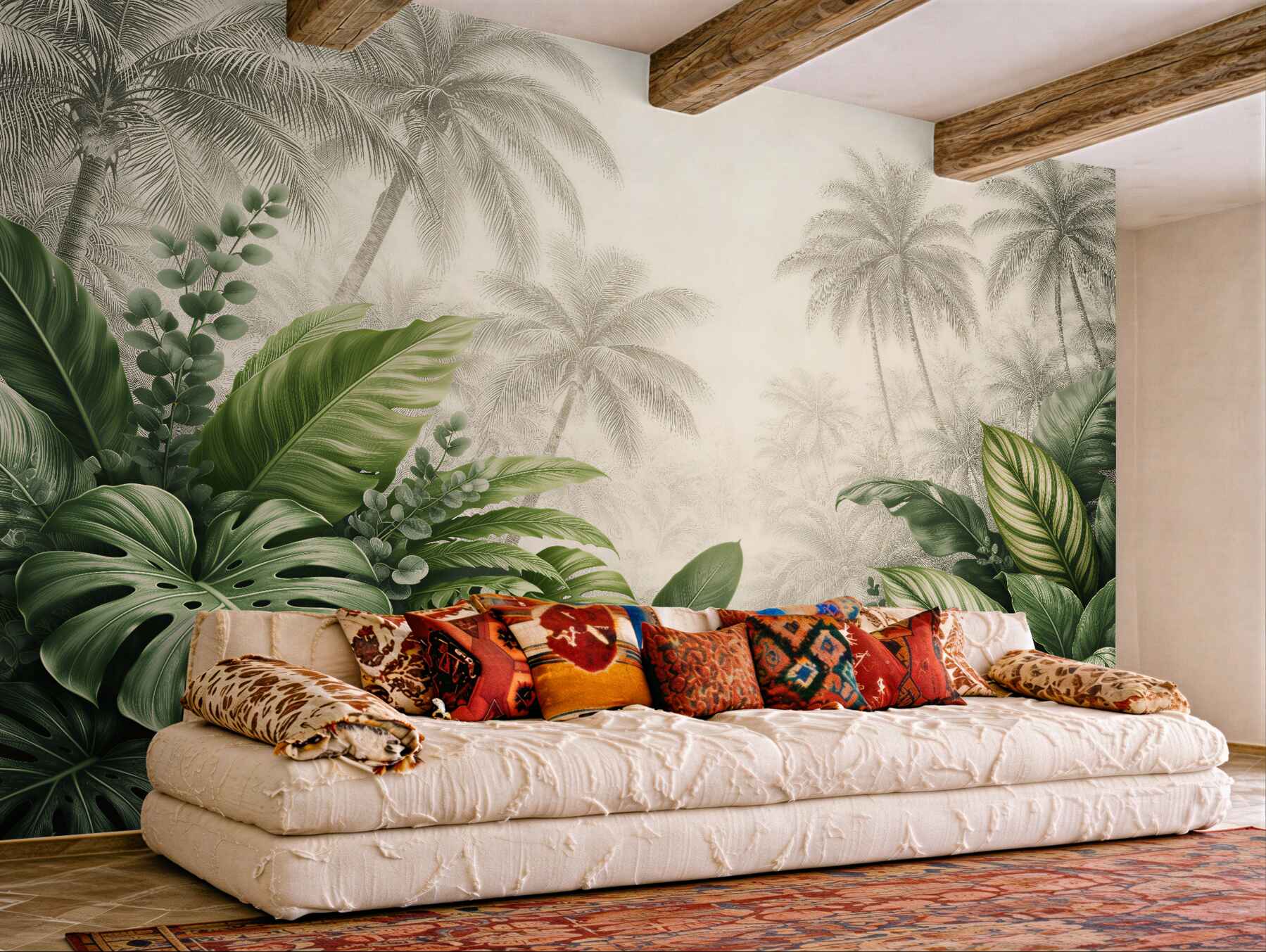Fototapeta egzotyczne liście na tle palm?v23
