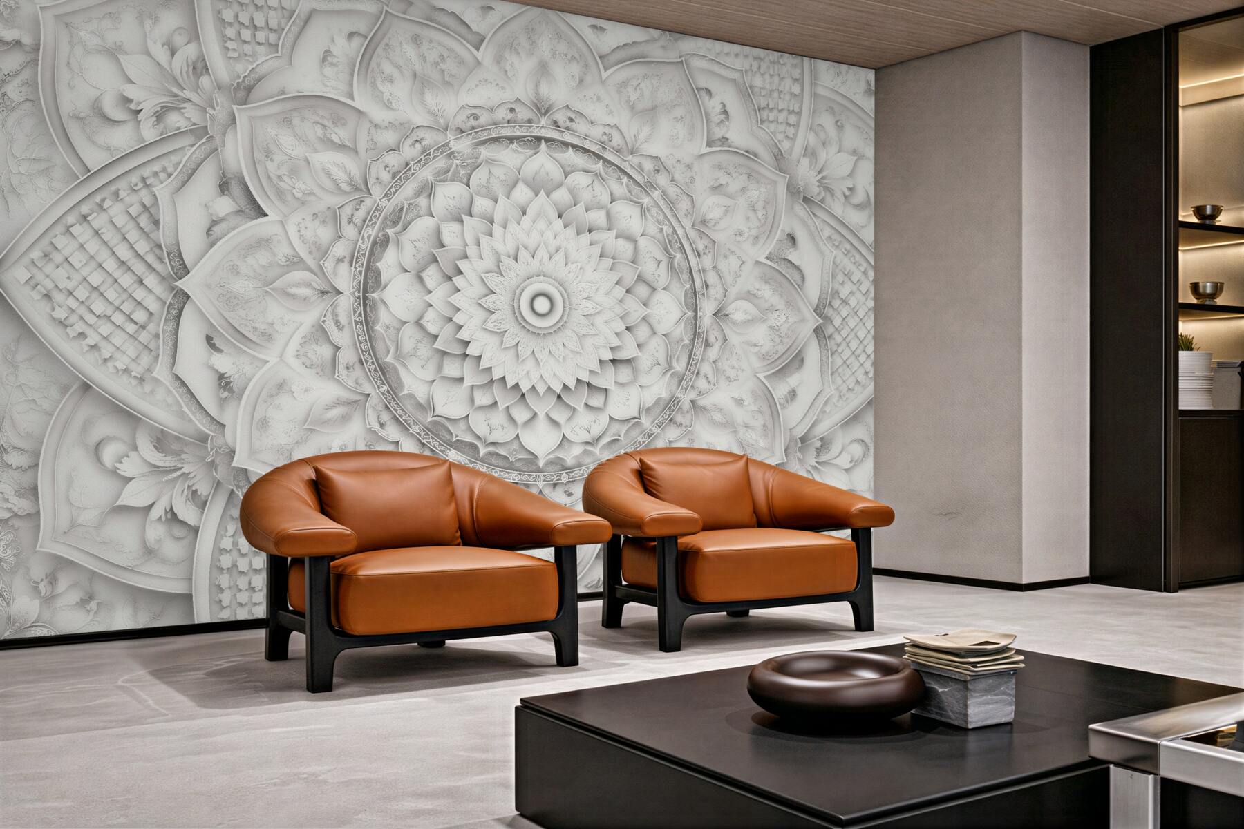 Fototapeta perłowa mandala w stylu glamour?v23