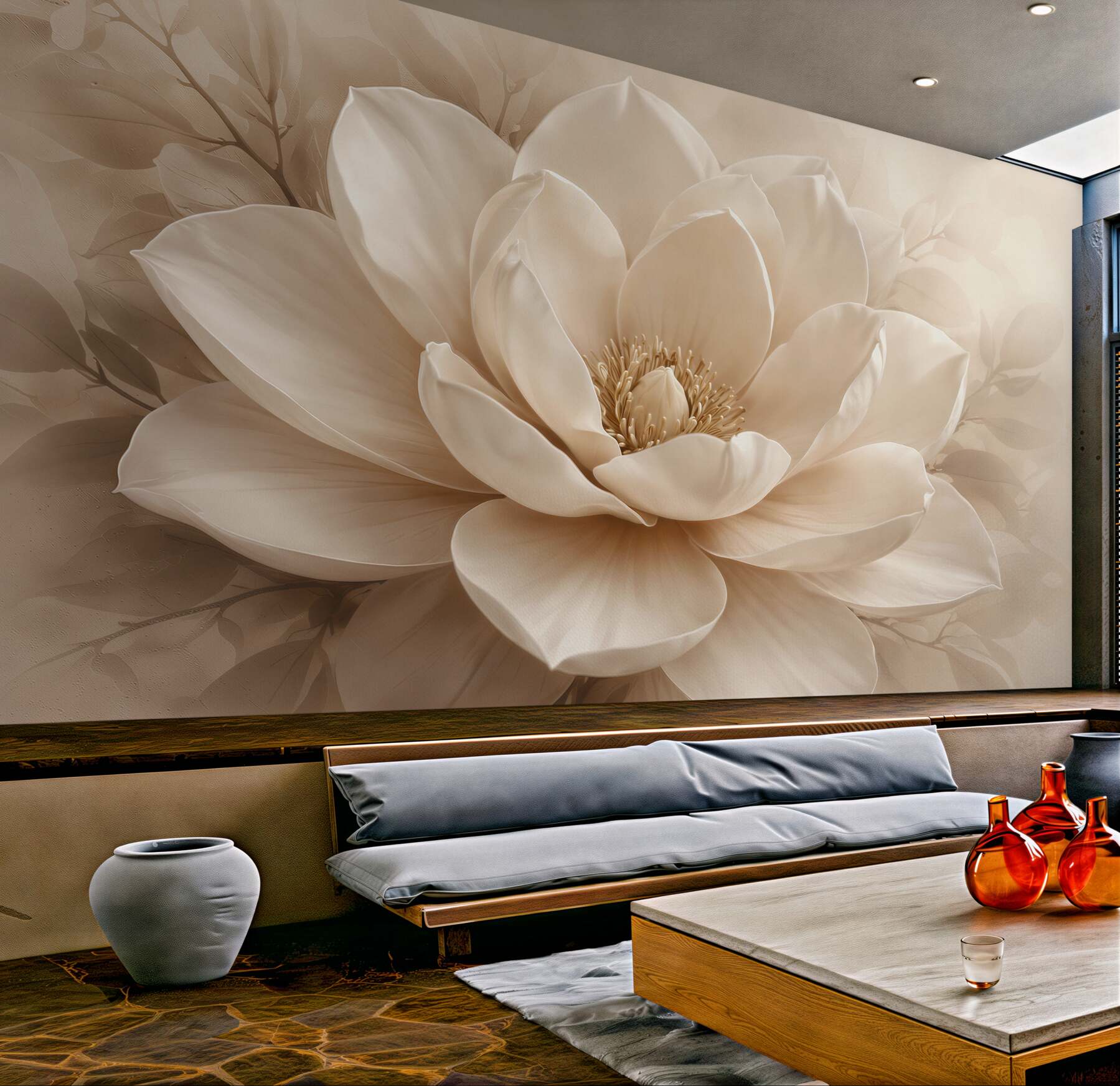 Fototapeta kremowa magnolia w subtelnym blasku?v23