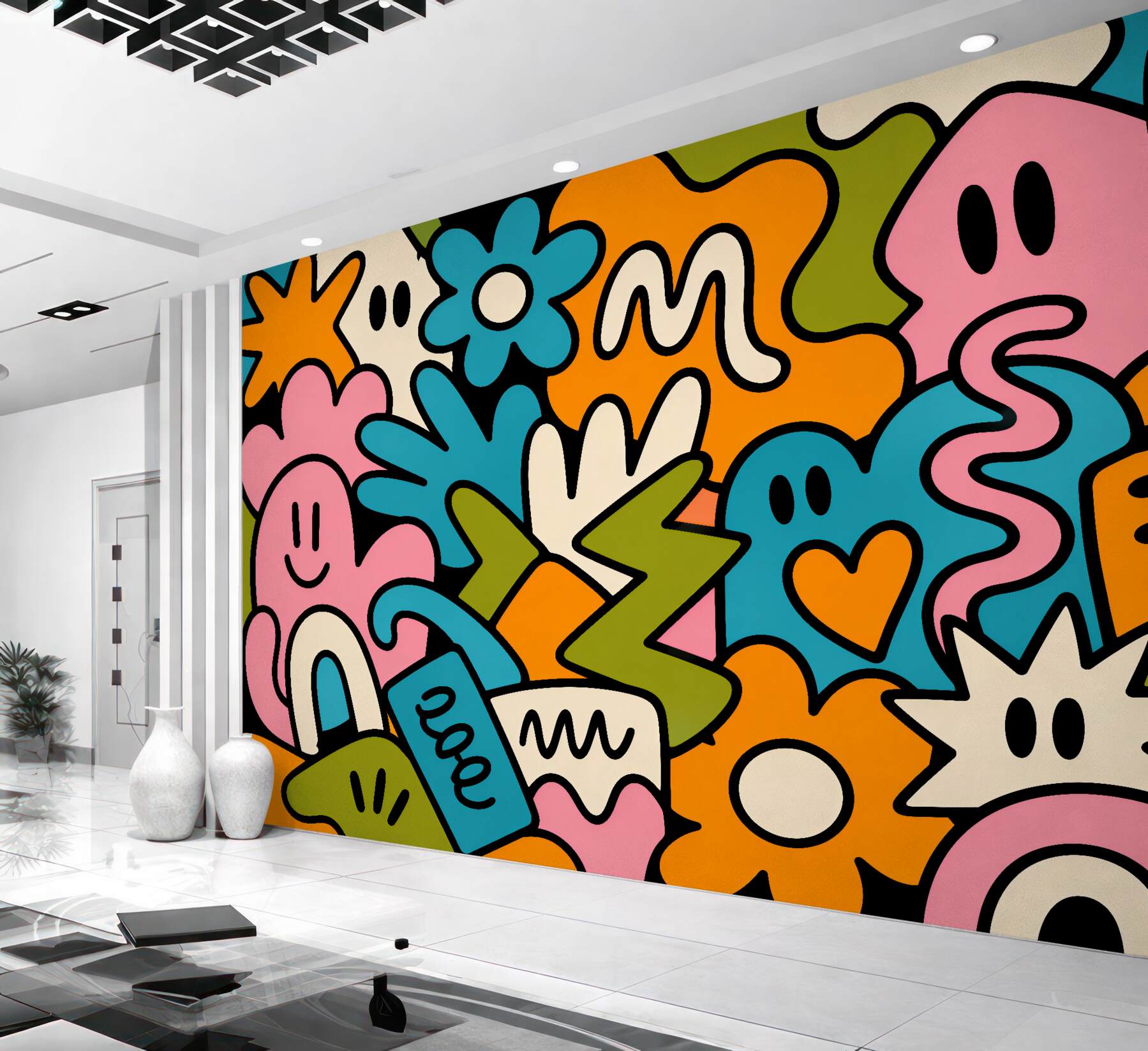 Fototapeta kolorowy pop art uśmiech?v23