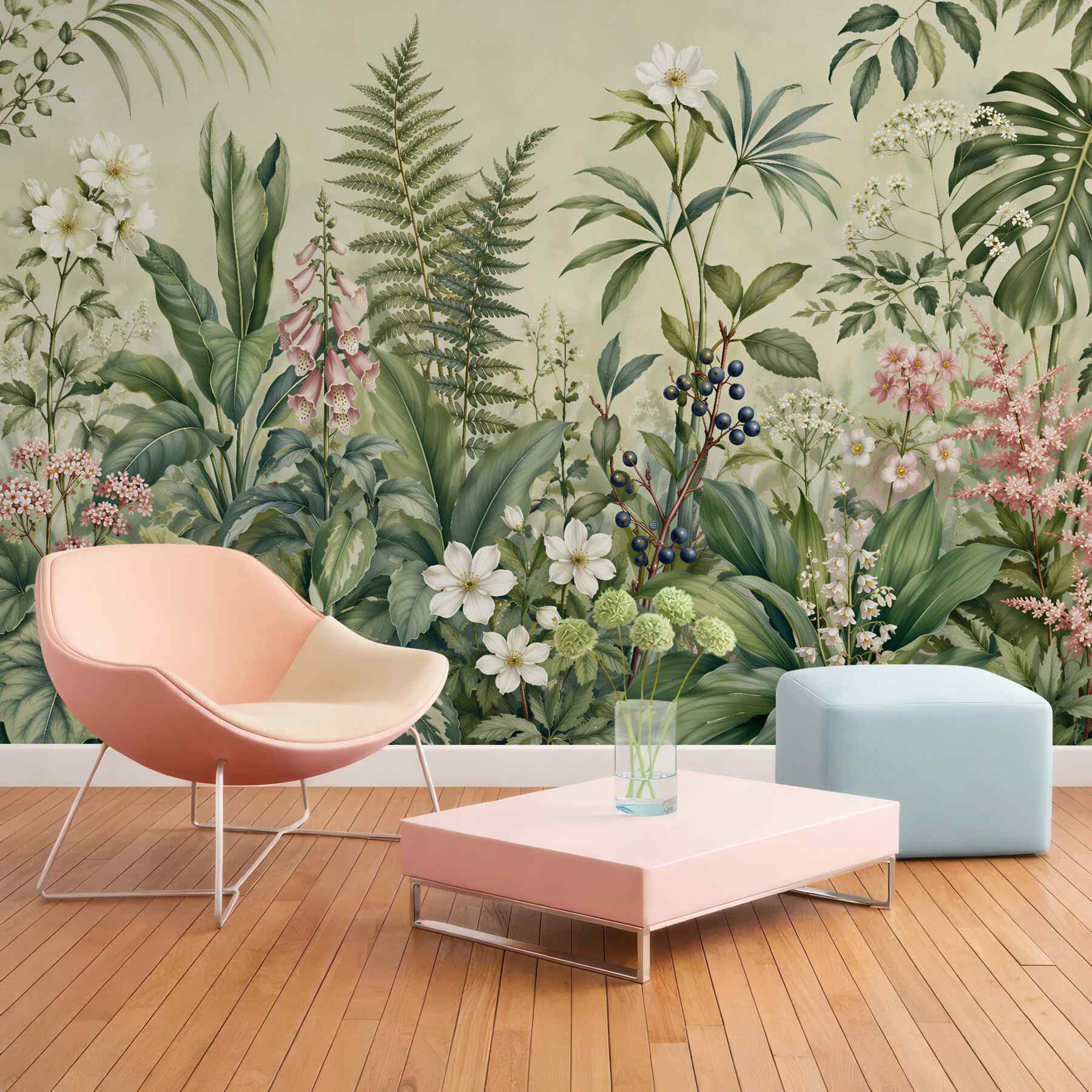 Fototapeta botaniczny ogród w pastelach?v23