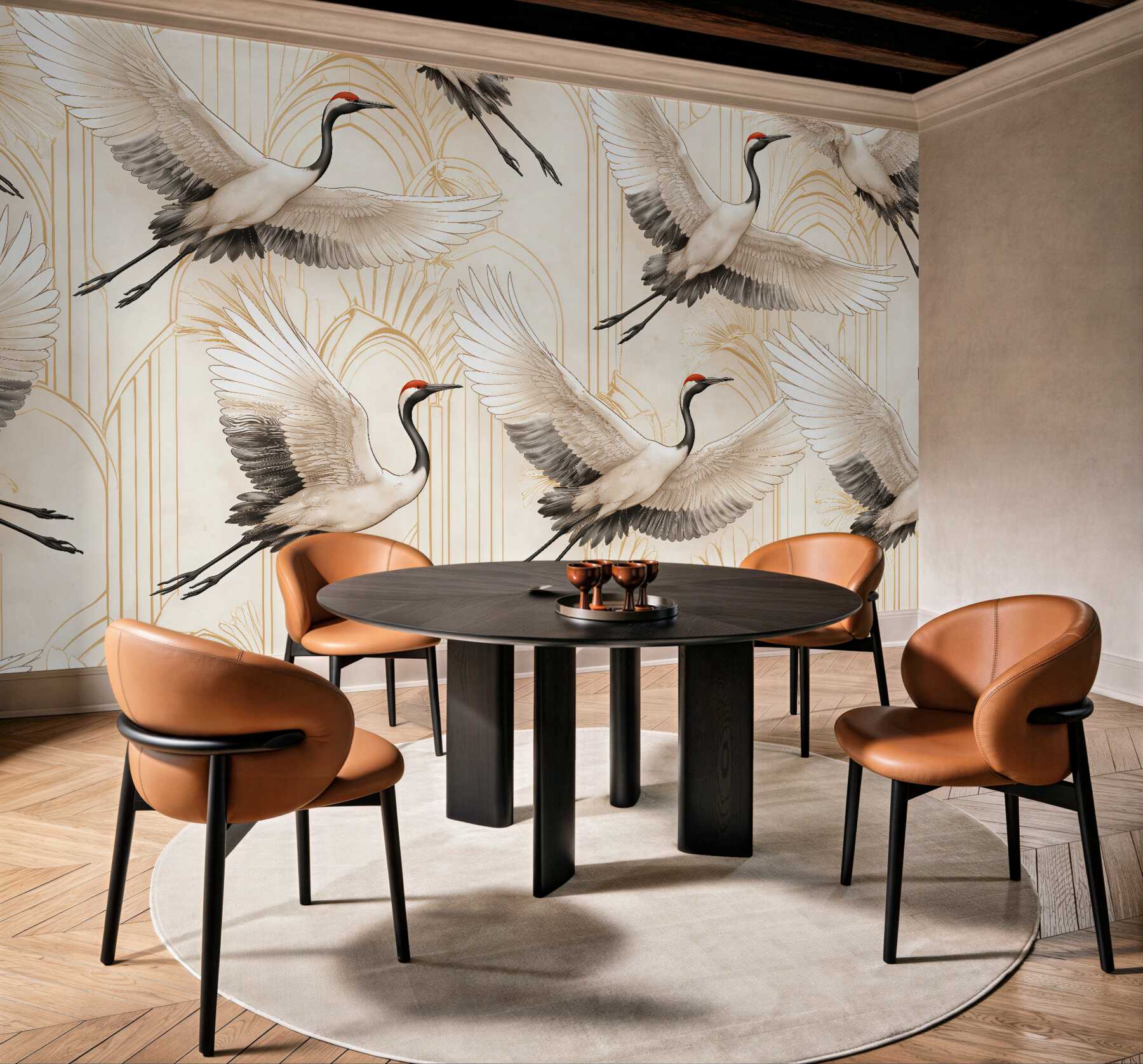 Fototapeta Żurawie w eleganckim stylu art déco?v23