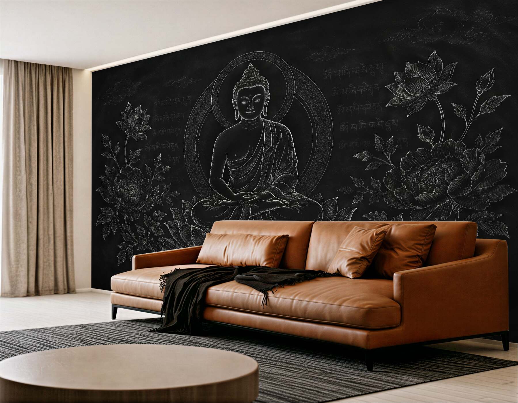 Fototapeta medytujący budda w czerni?v23