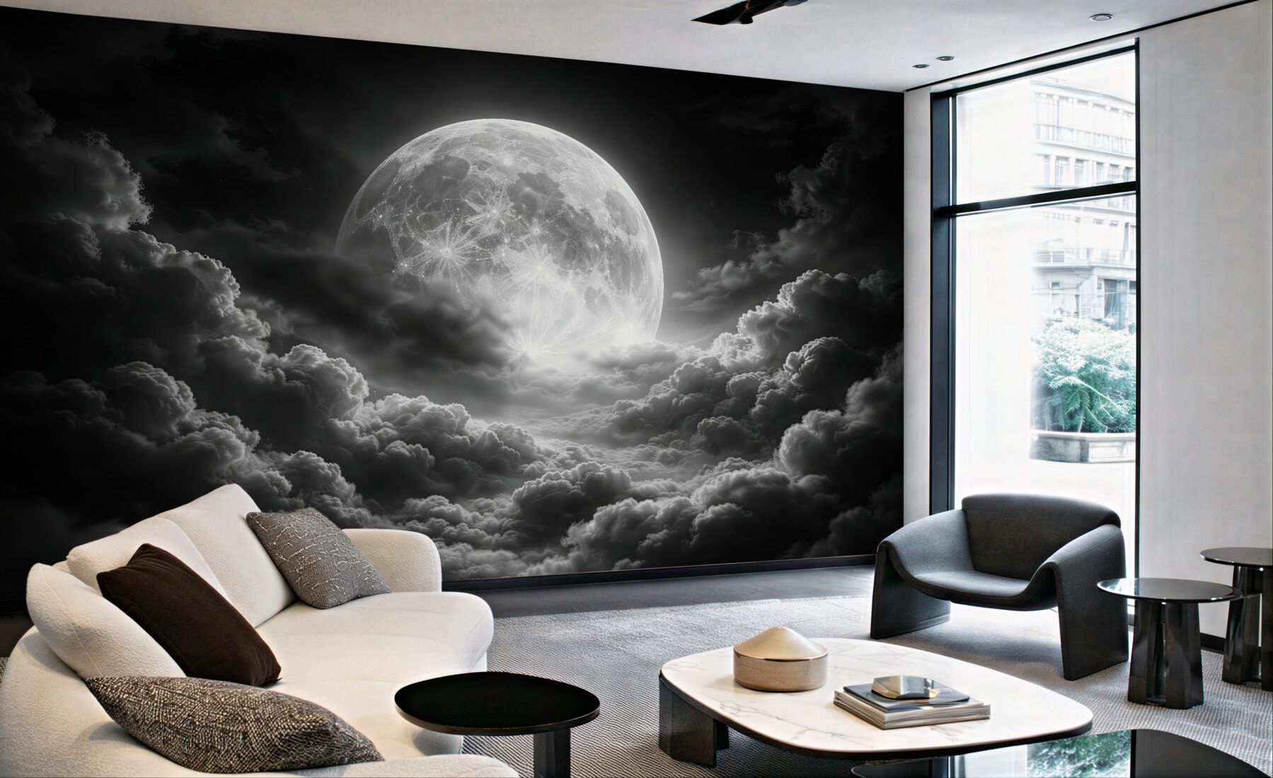 Fototapeta księżyc nad ciemnymi chmurami?v23