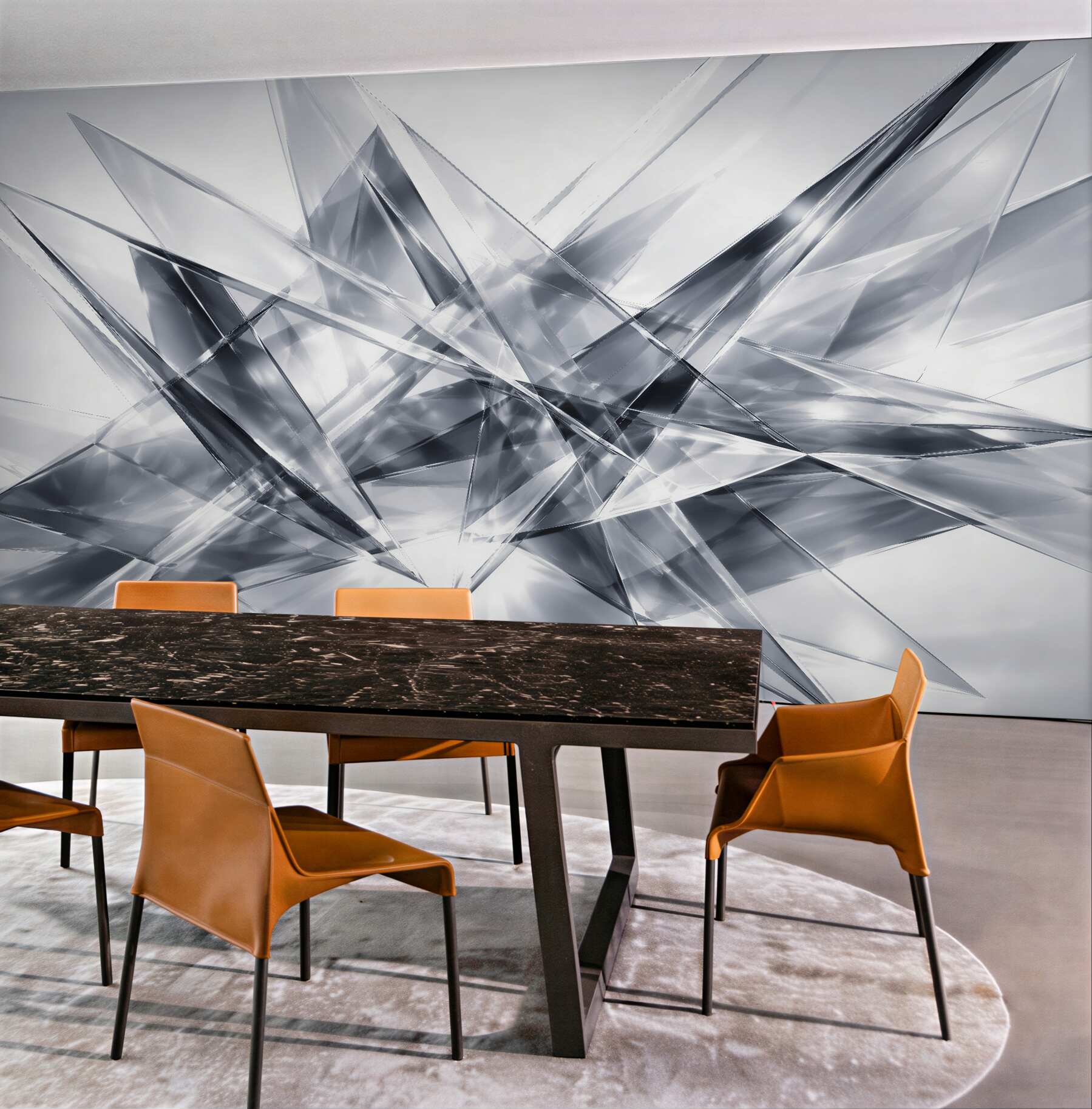 Fototapeta srebrna geometryczna abstrakcja 3d?v23