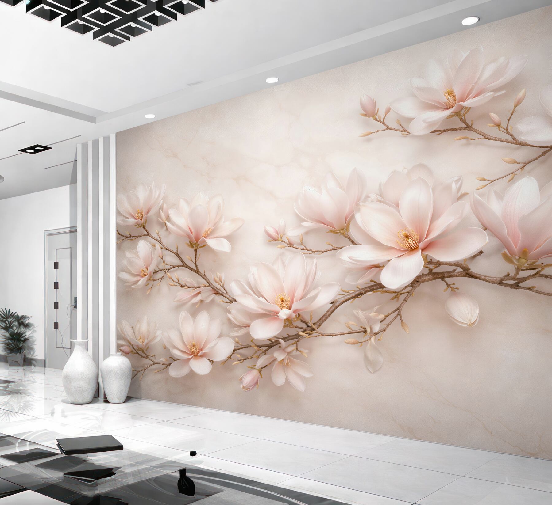 Fototapeta subtelne magnolie na marmurze?v23