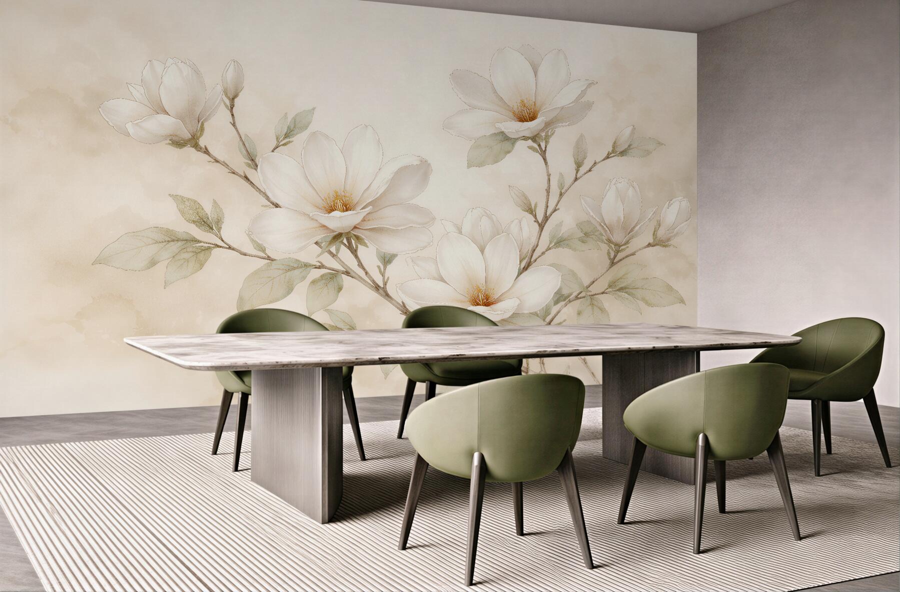 Fototapeta kremowa magnolia w delikatnym rozkwicie?v23