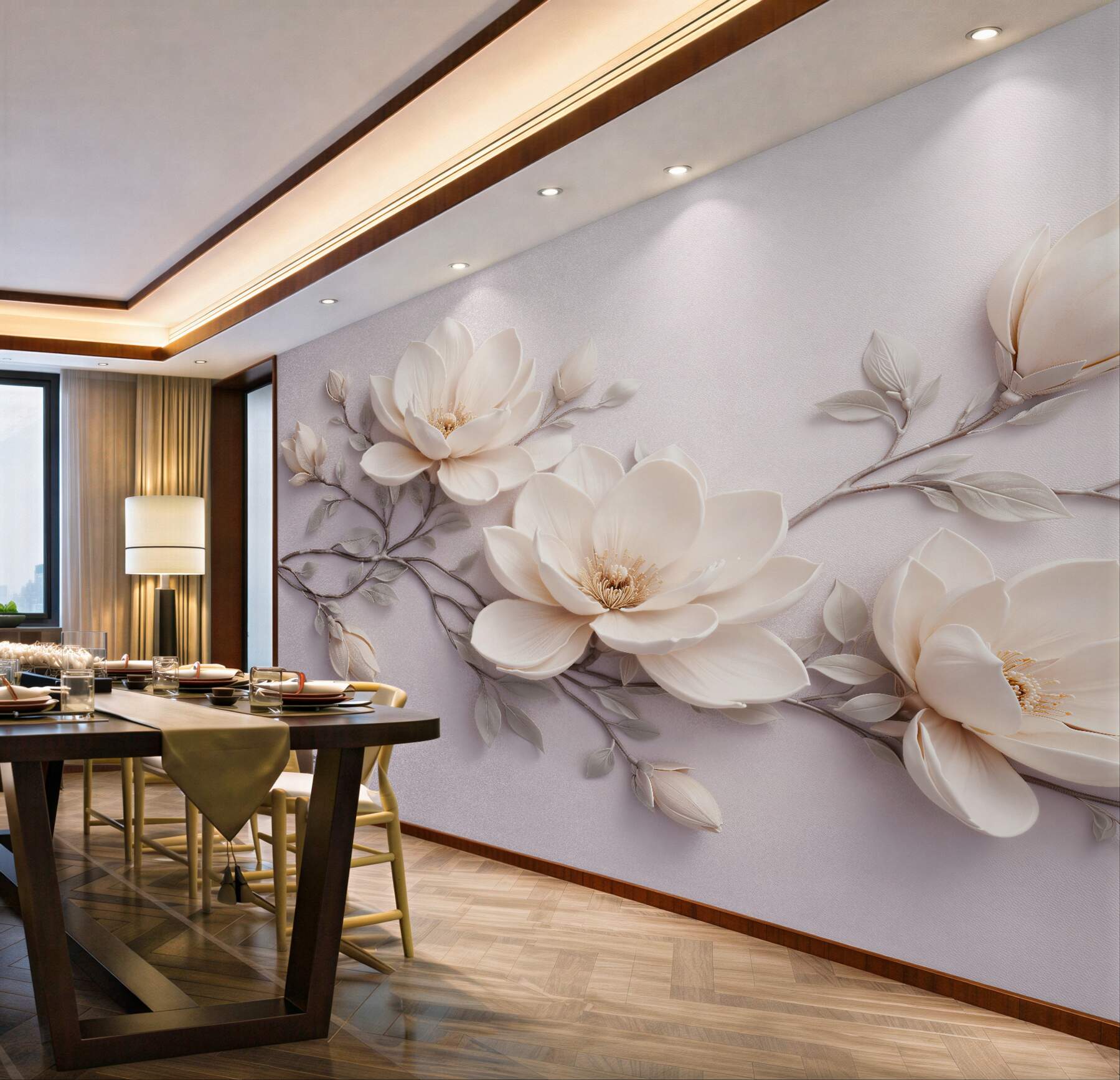 Fototapeta kremowa magnolia w stylu 3d?v23