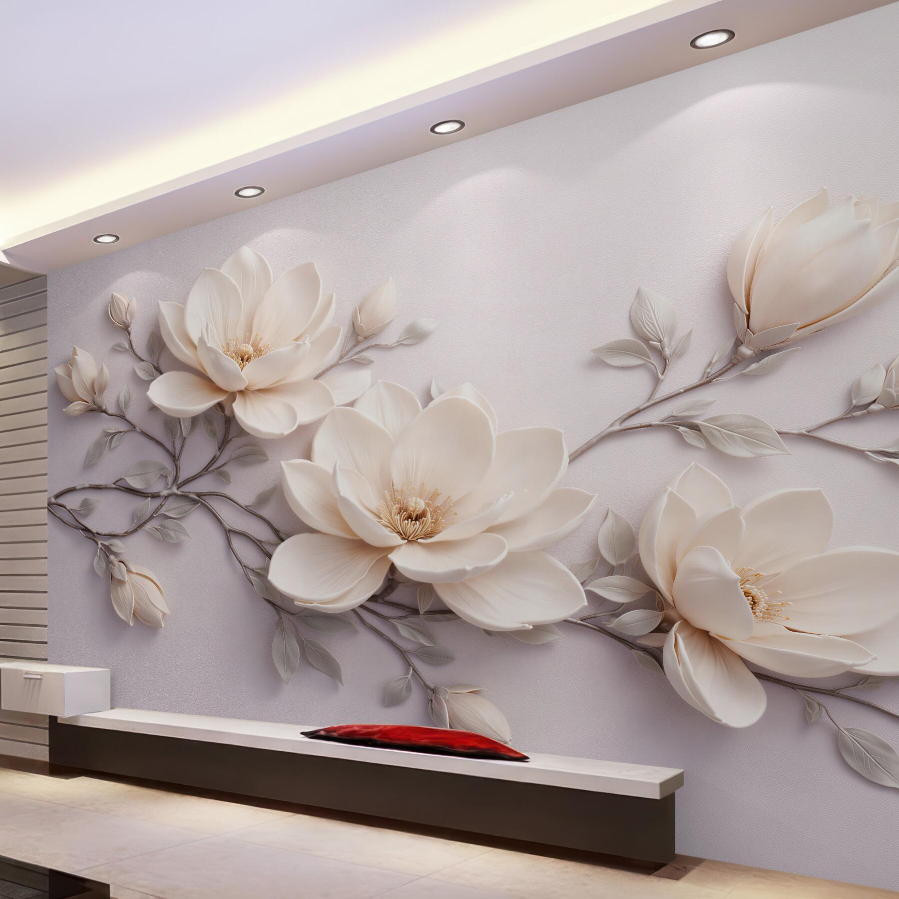 Fototapeta kremowa magnolia w stylu 3d?v23