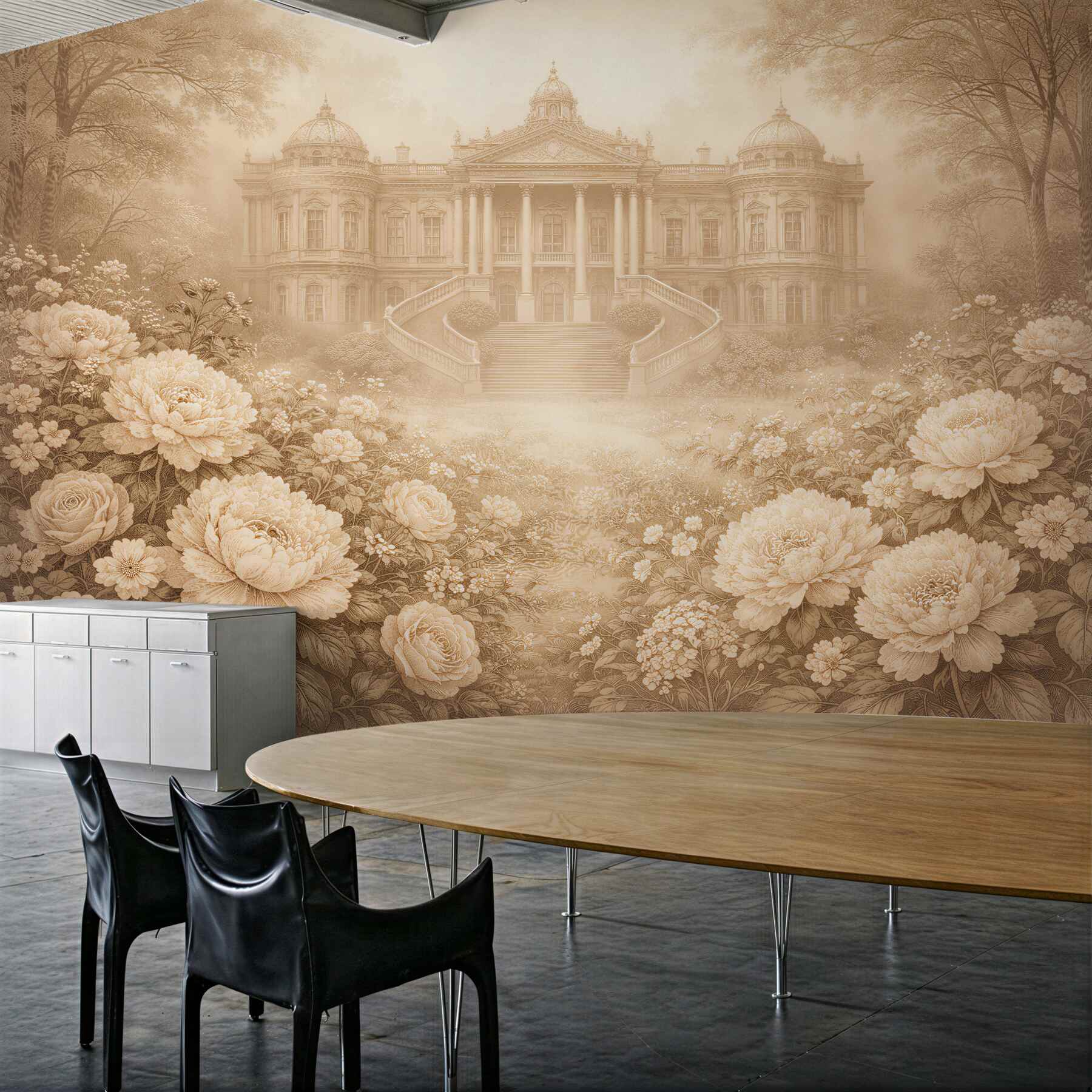 Fototapeta pałac w kwiatowej mgiełce?v23