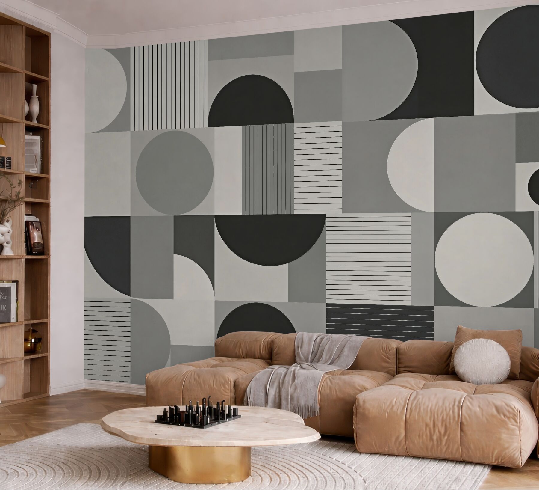 Fototapeta geometryczne koła w odcieniach szarości?v23