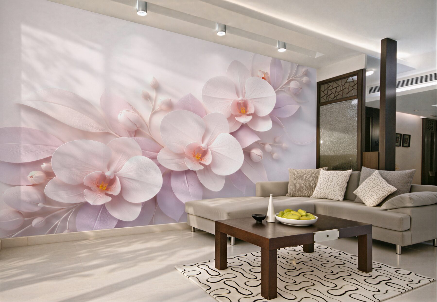 Fototapeta pudrowe orchidee 3d glamour?v23