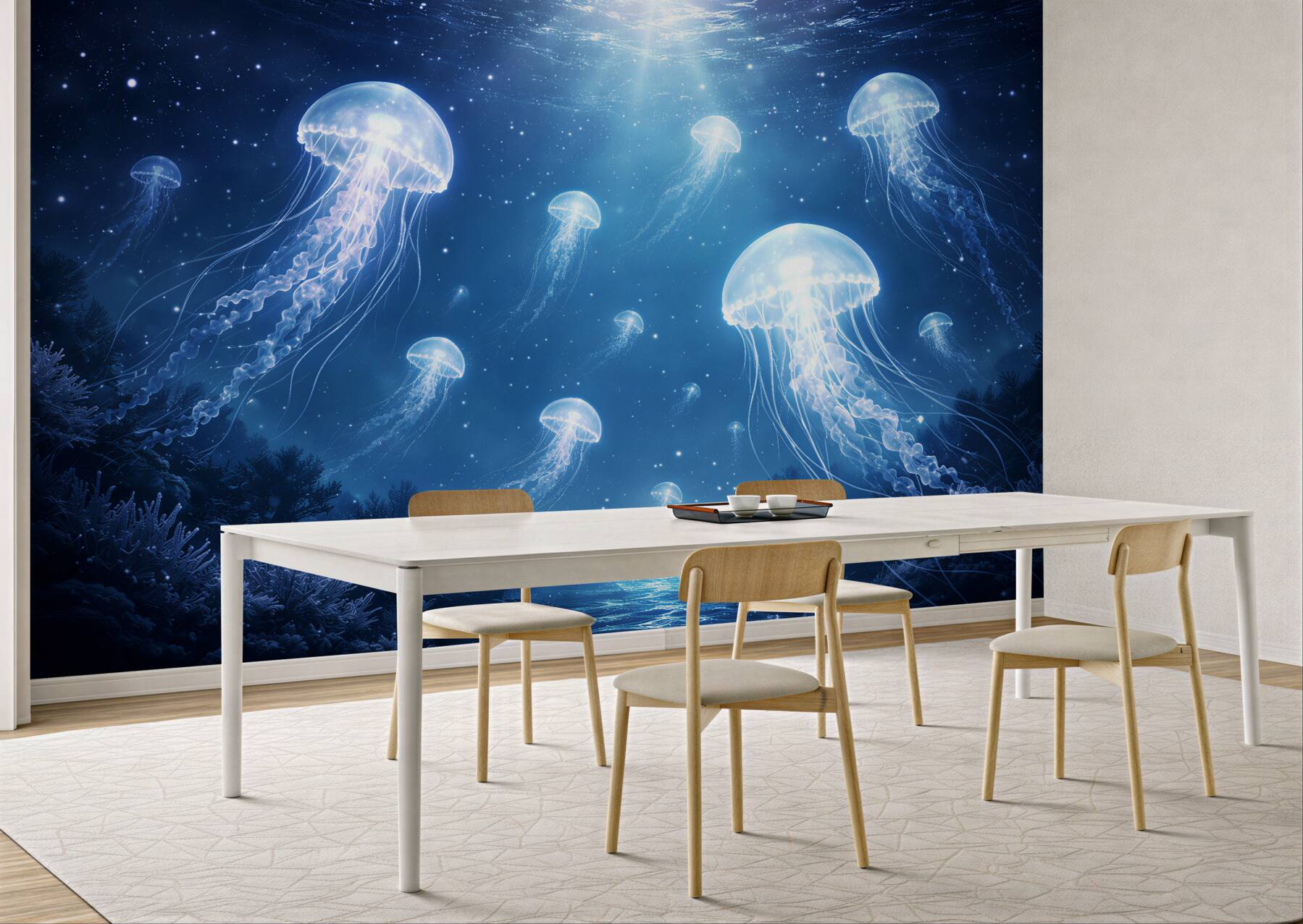 Fototapeta magiczne meduzy w nocnym oceanie?v23