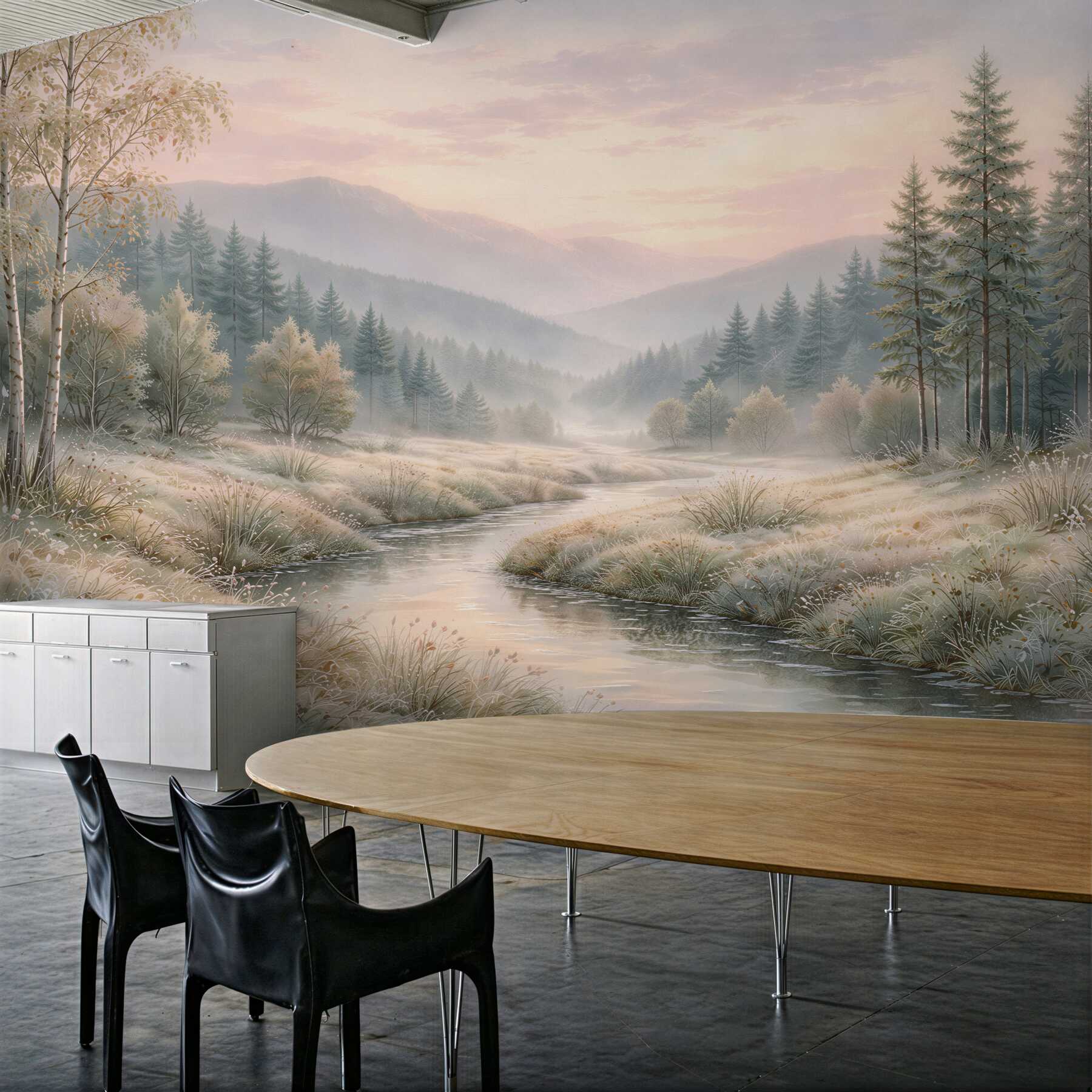 Fototapeta mglisty świt nad leśnym strumieniem?v23