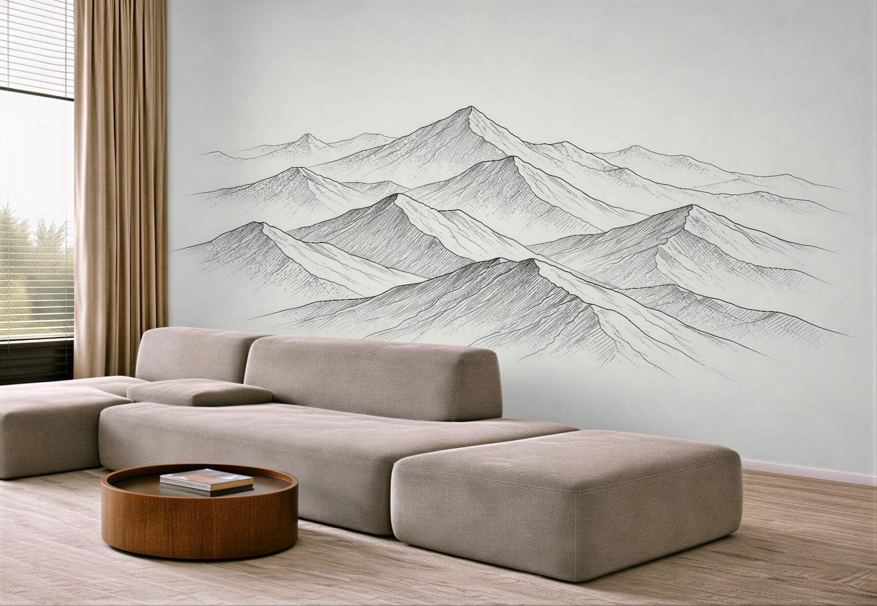 Fototapeta minimalistyczne szkicowane pasma górskie?v23