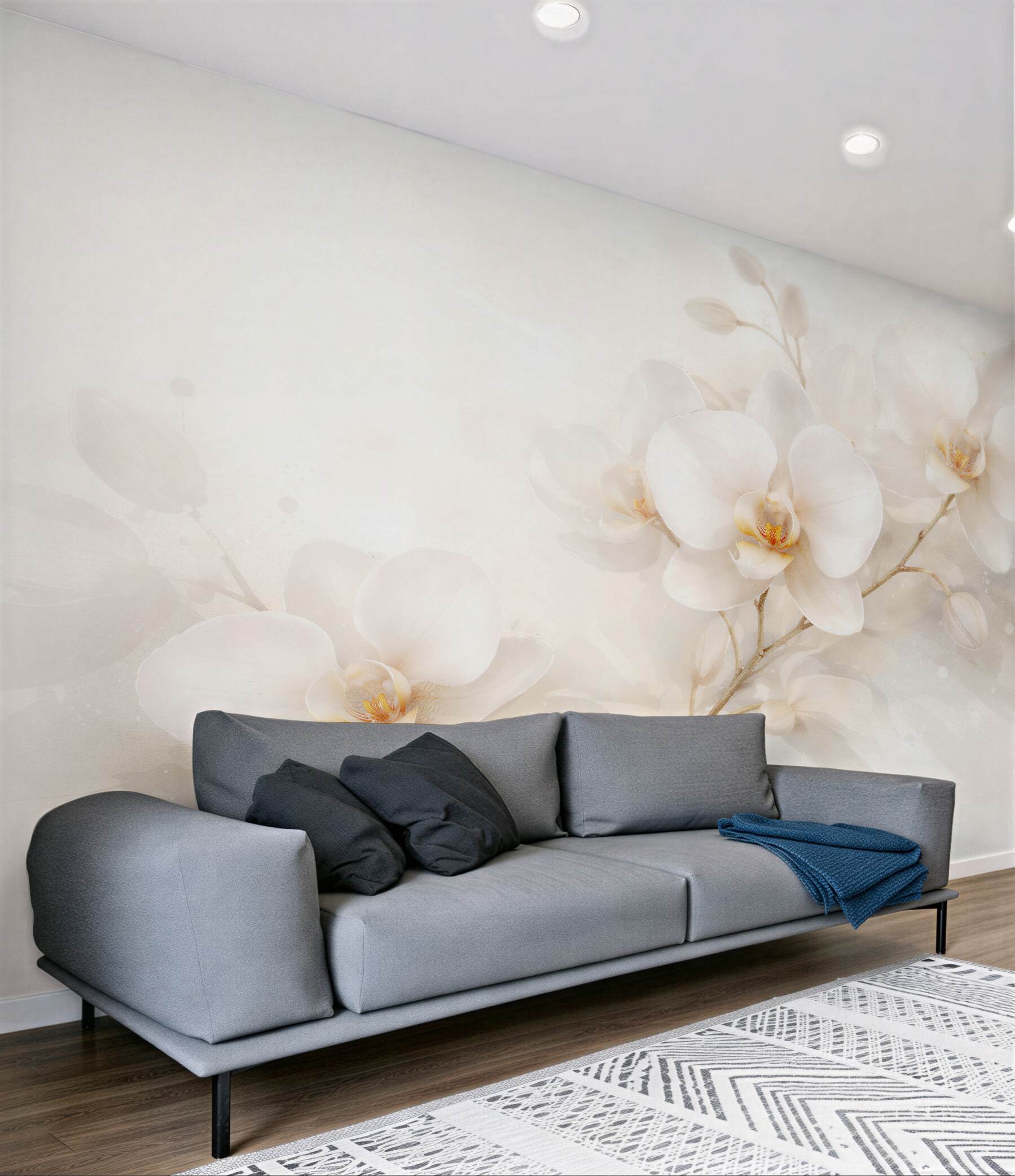 Fototapeta kremowe orchidee w blasku?v23