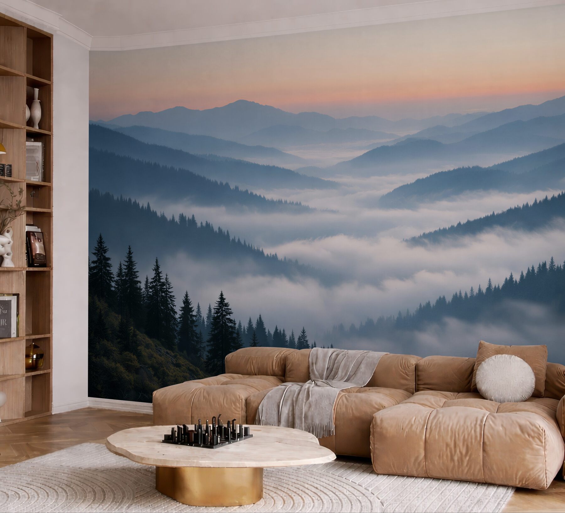 Fototapeta góry we mgle o świcie?v23