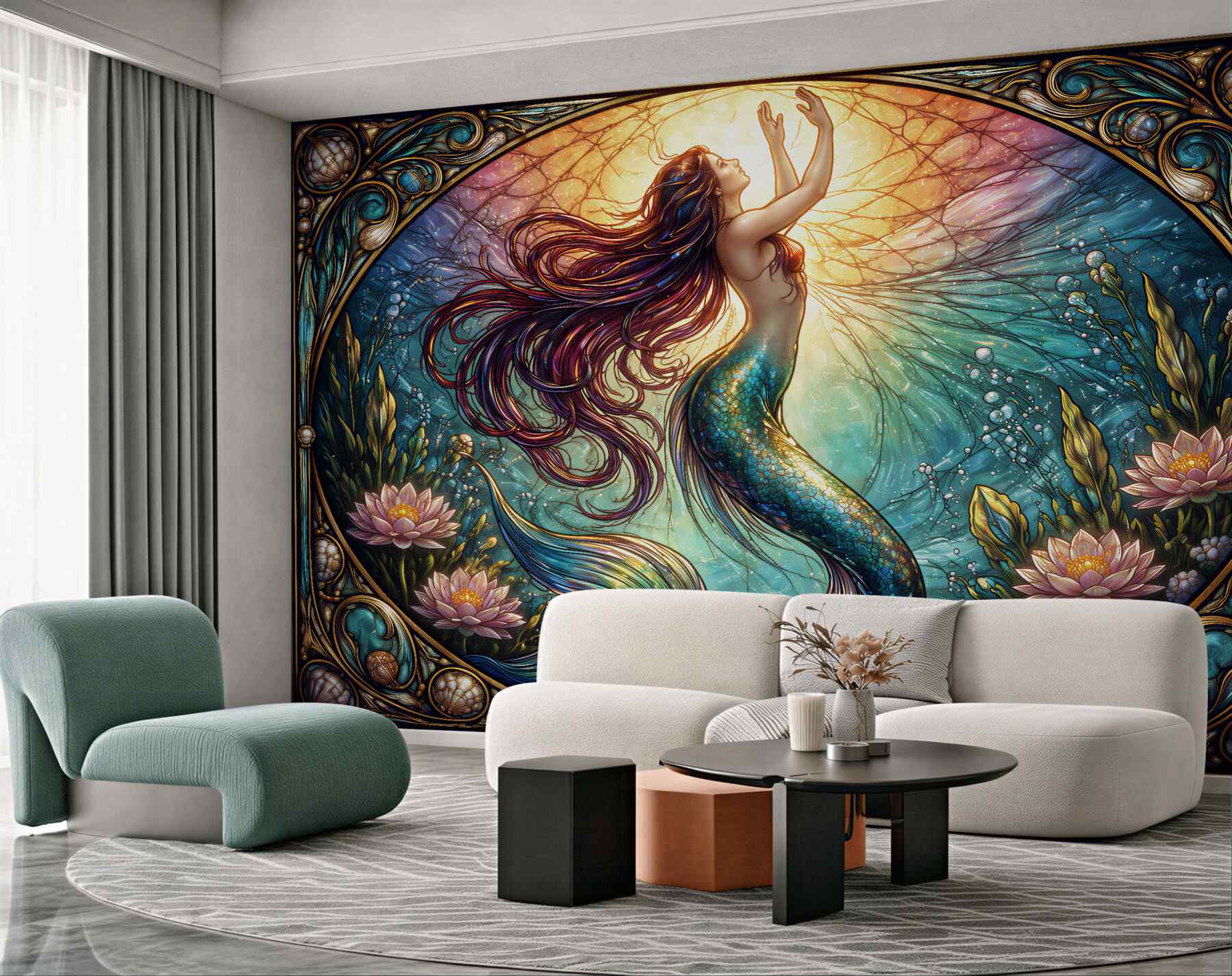 Fototapeta magiczna syrena w blasku wody?v23