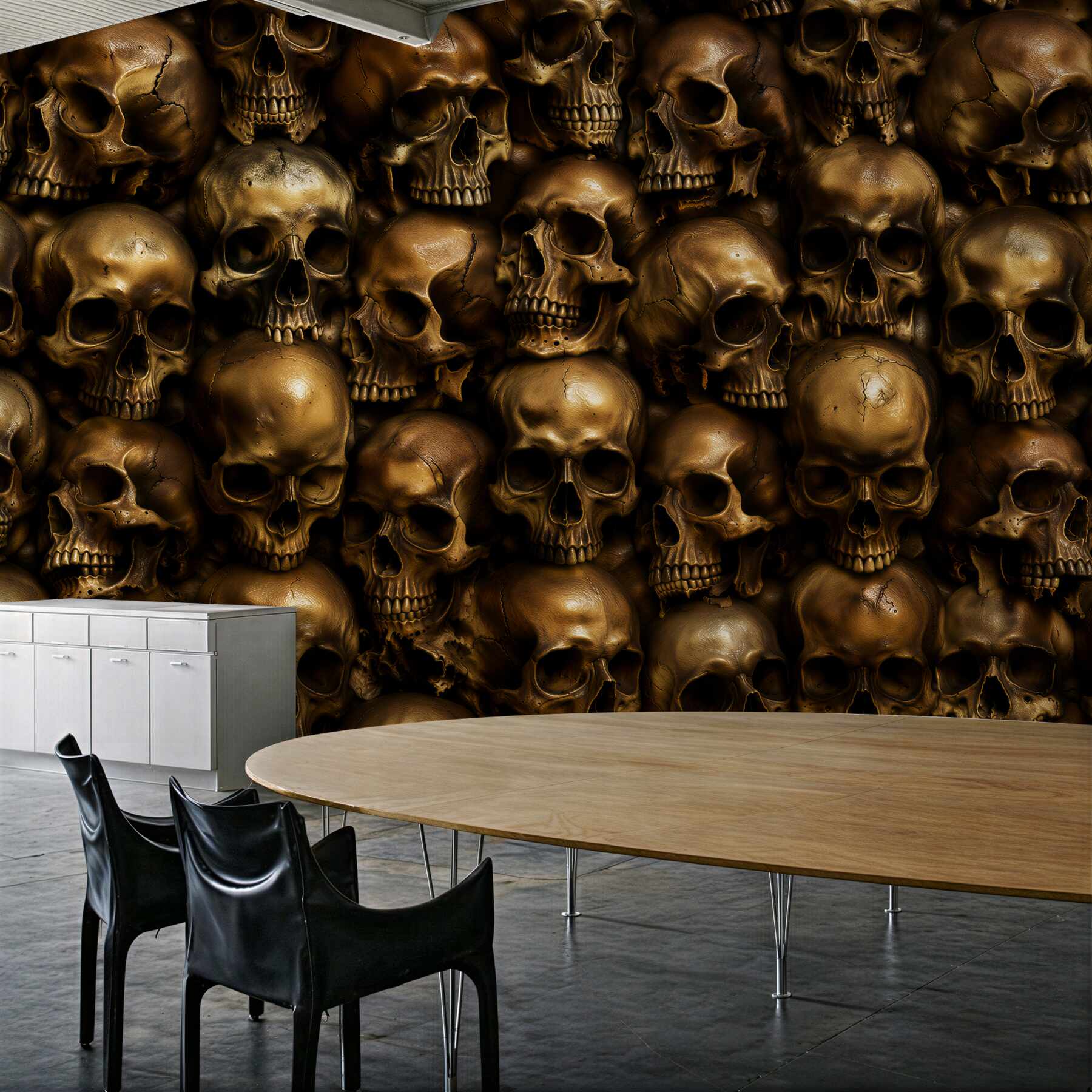 Fototapeta złote czaszki w mrocznym tłumie?v23