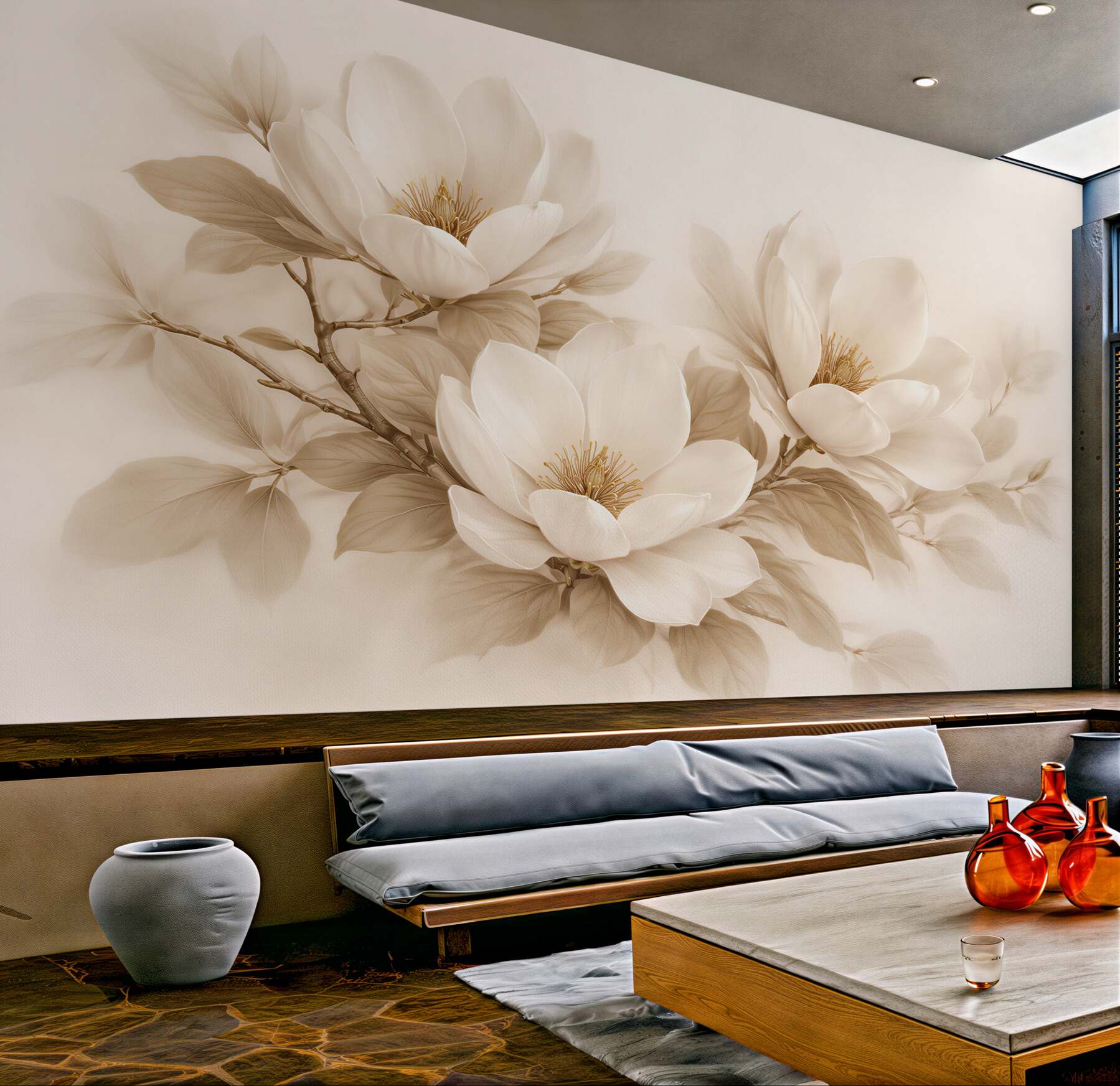 Fototapeta kremowa magnolia w rozkwicie?v23