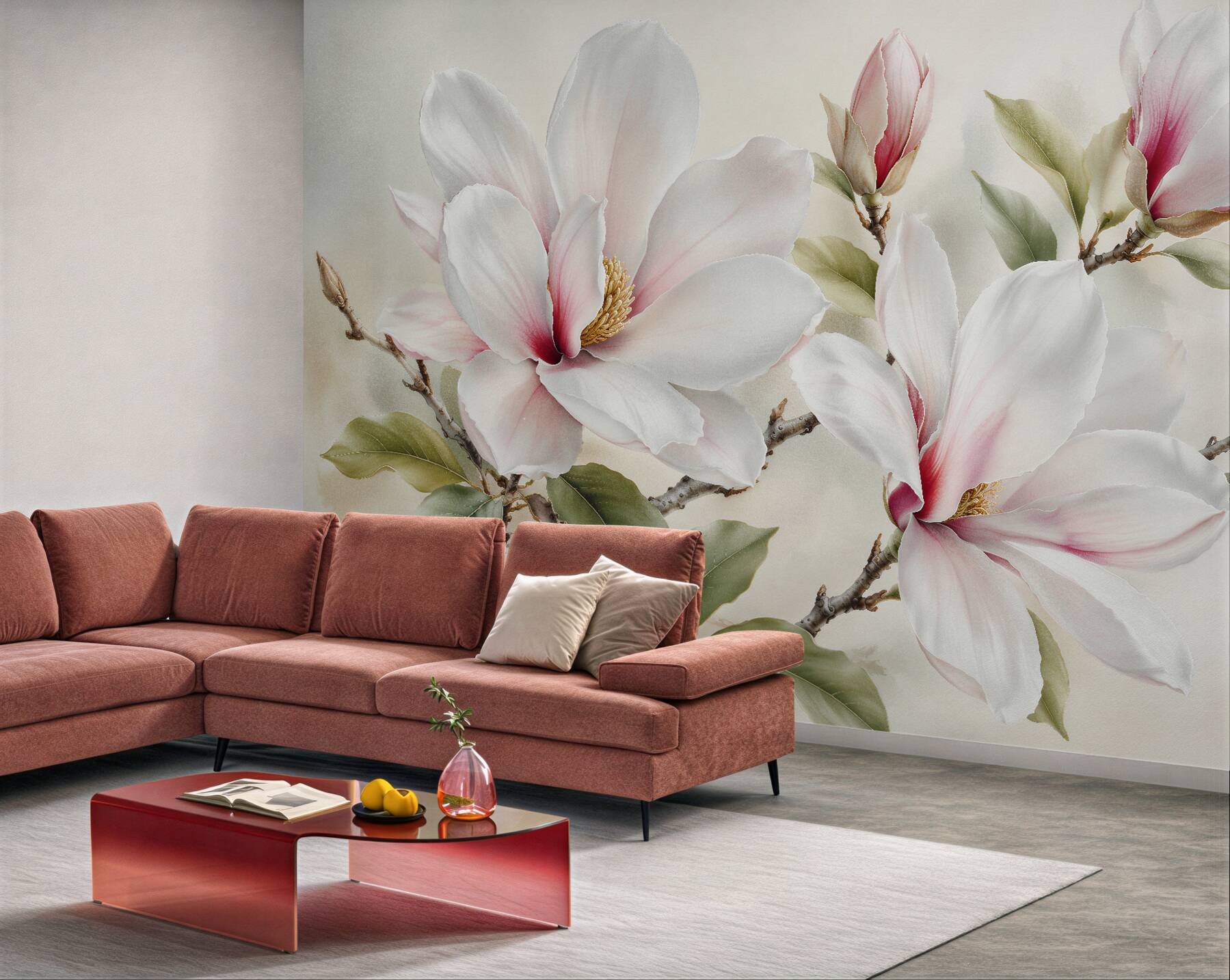 Fototapeta subtelna magnolia na gałęziach?v23