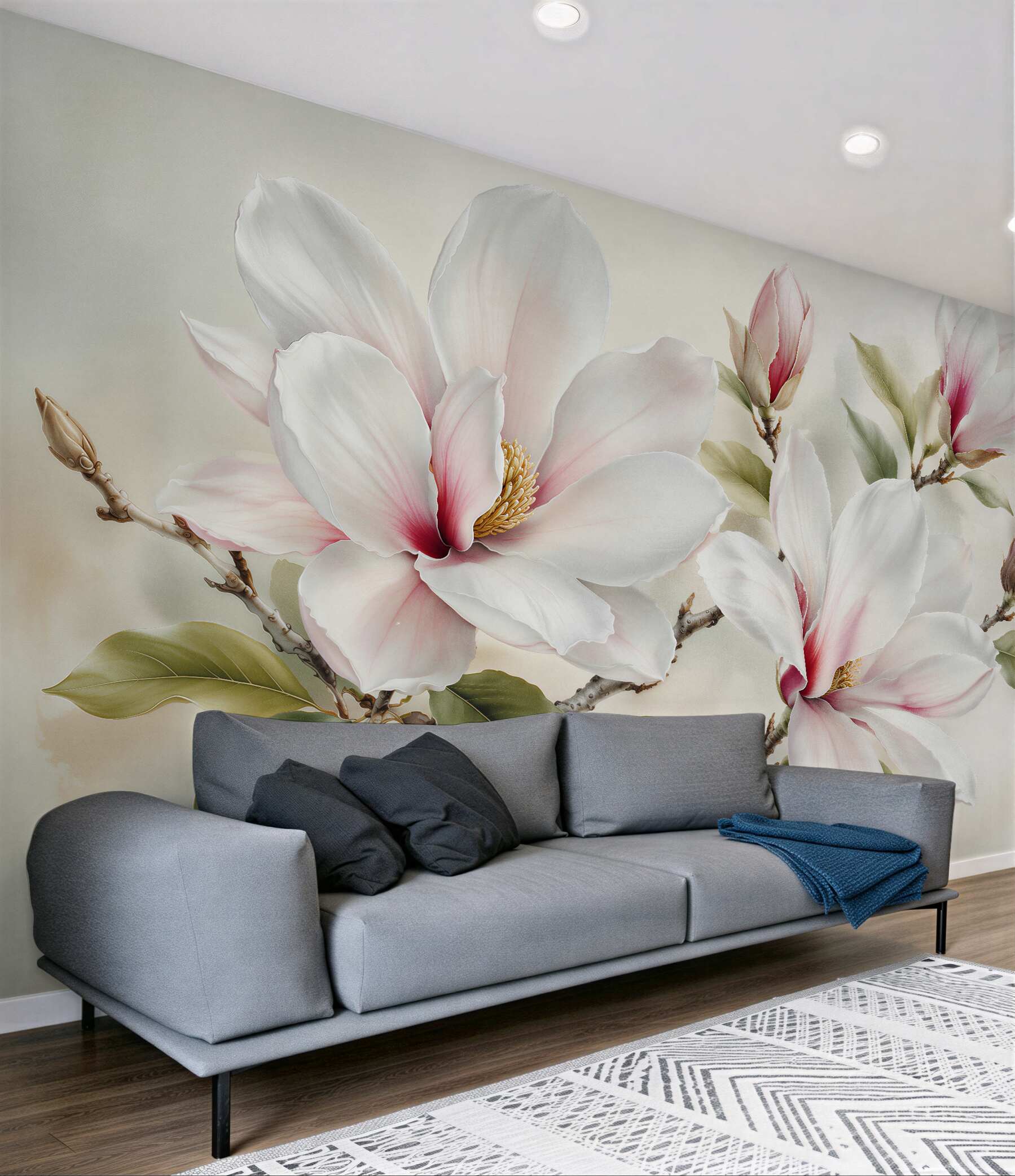 Fototapeta subtelna magnolia na gałęziach?v23
