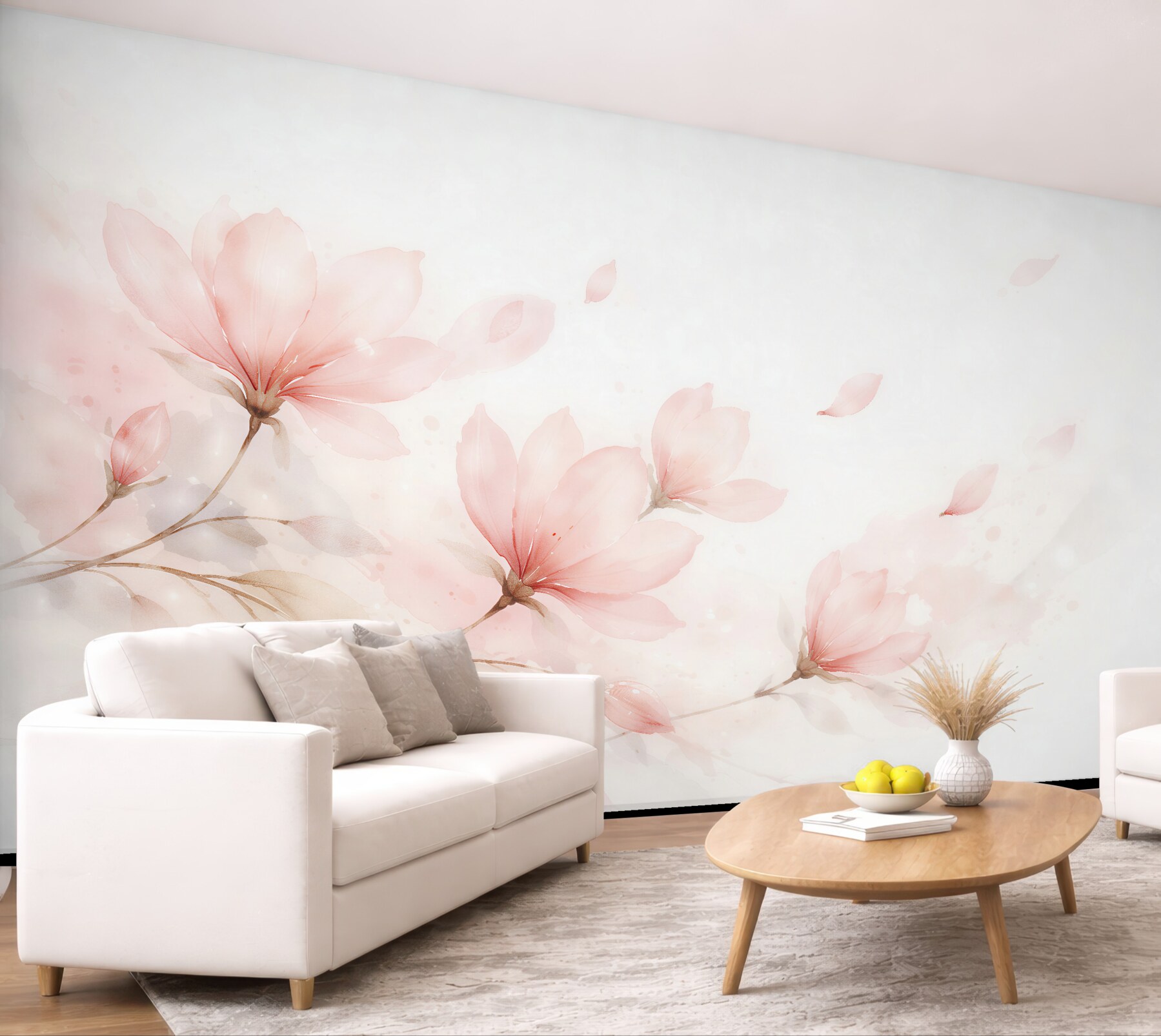 Fototapeta pudrowe magnolie w akwareli?v23