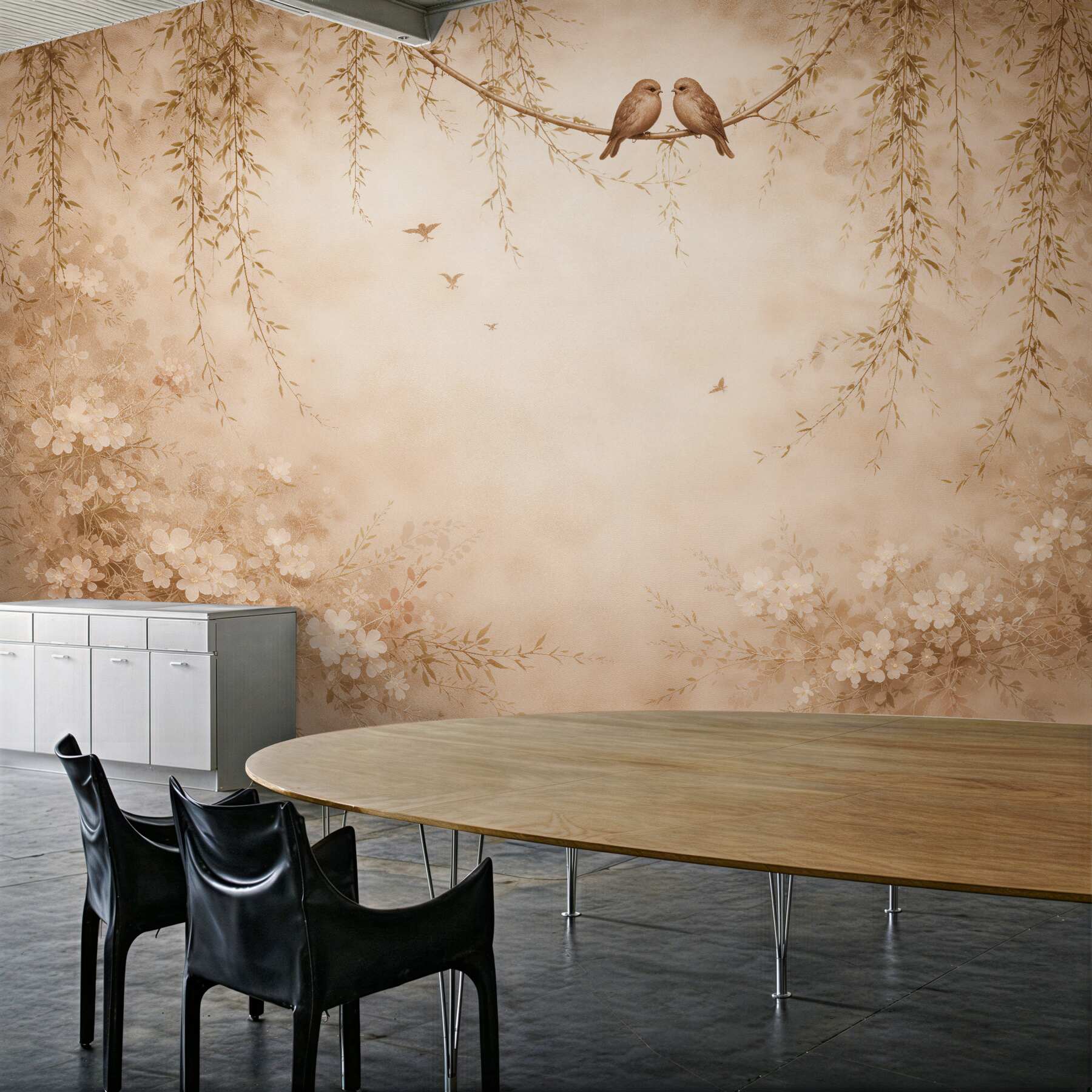 Fototapeta romantyczne ptaki w kwiatowej ramie?v23