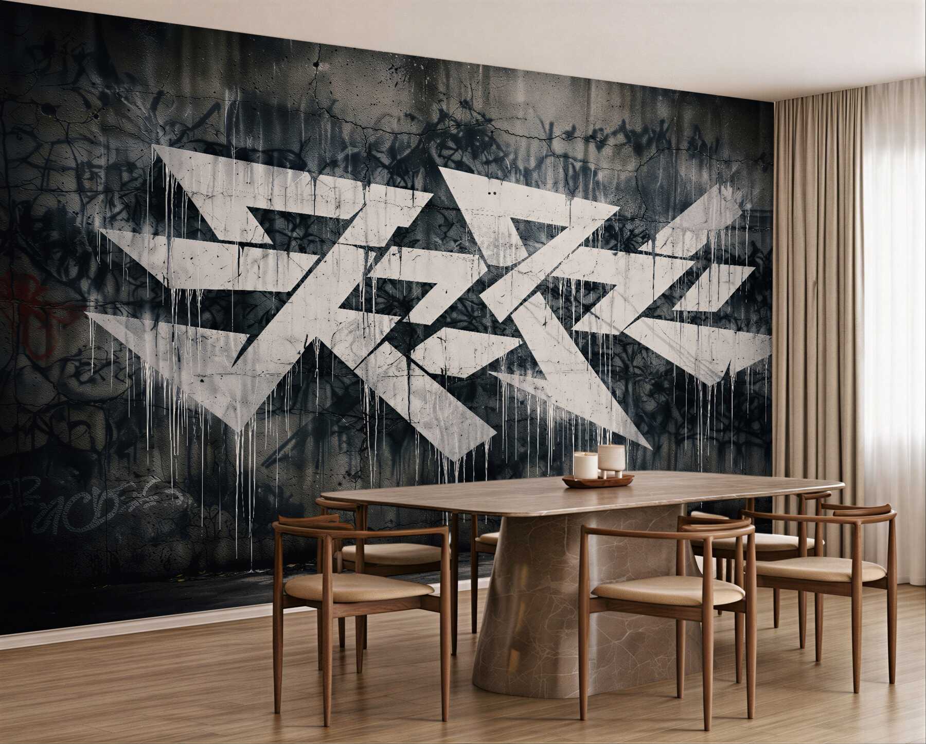 Fototapeta geometryczne graffiti na betonie?v23