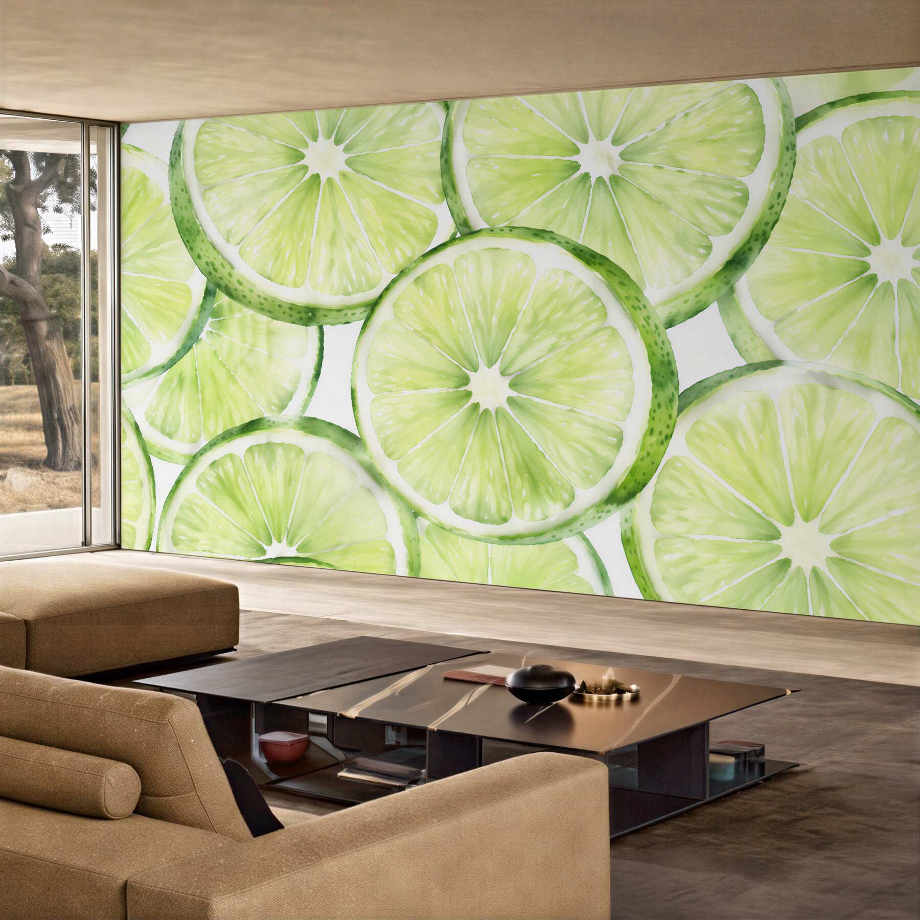 Fototapeta akwarelowe plastry limonki?v23