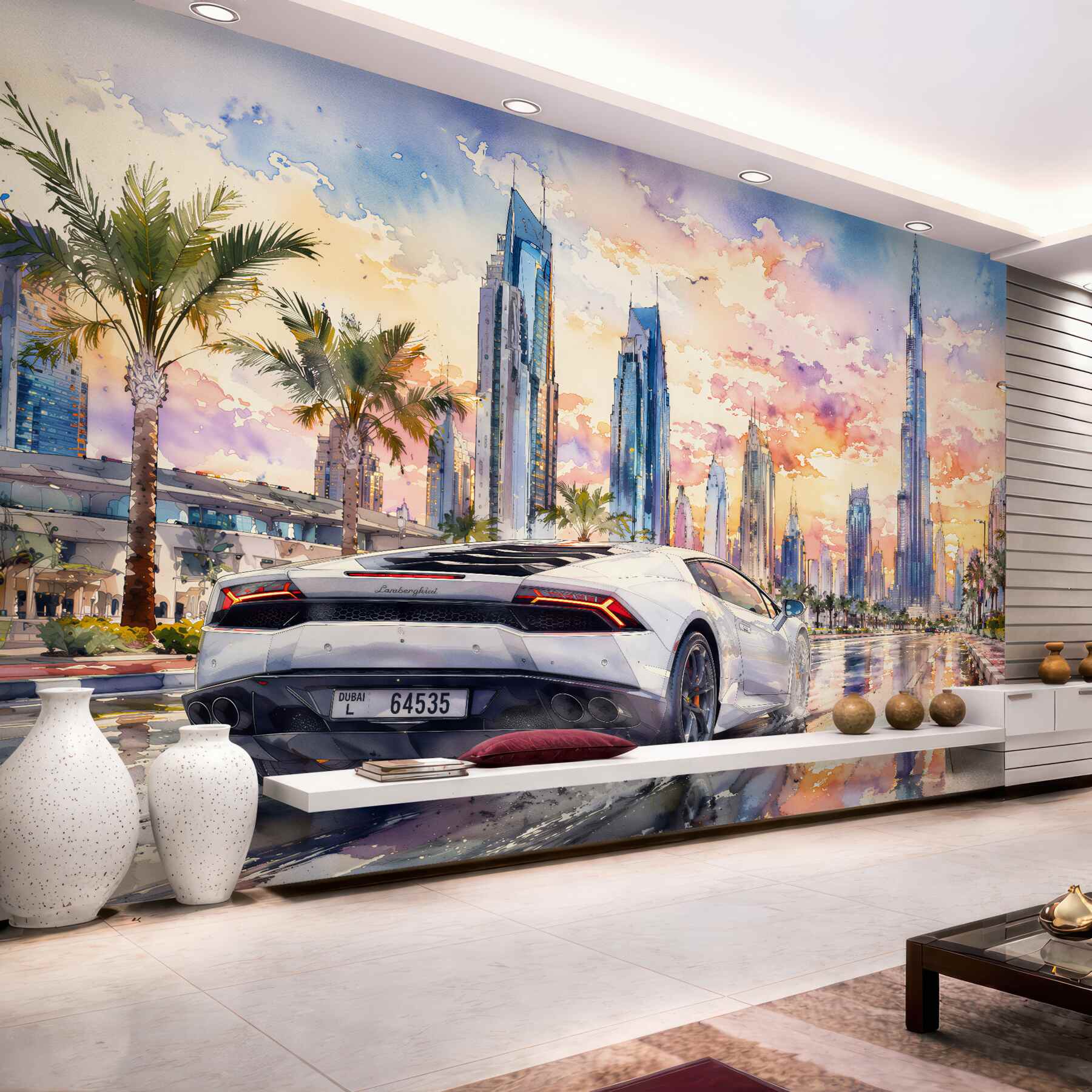 Fototapeta sportowe auto pod dubajskim niebem?v23