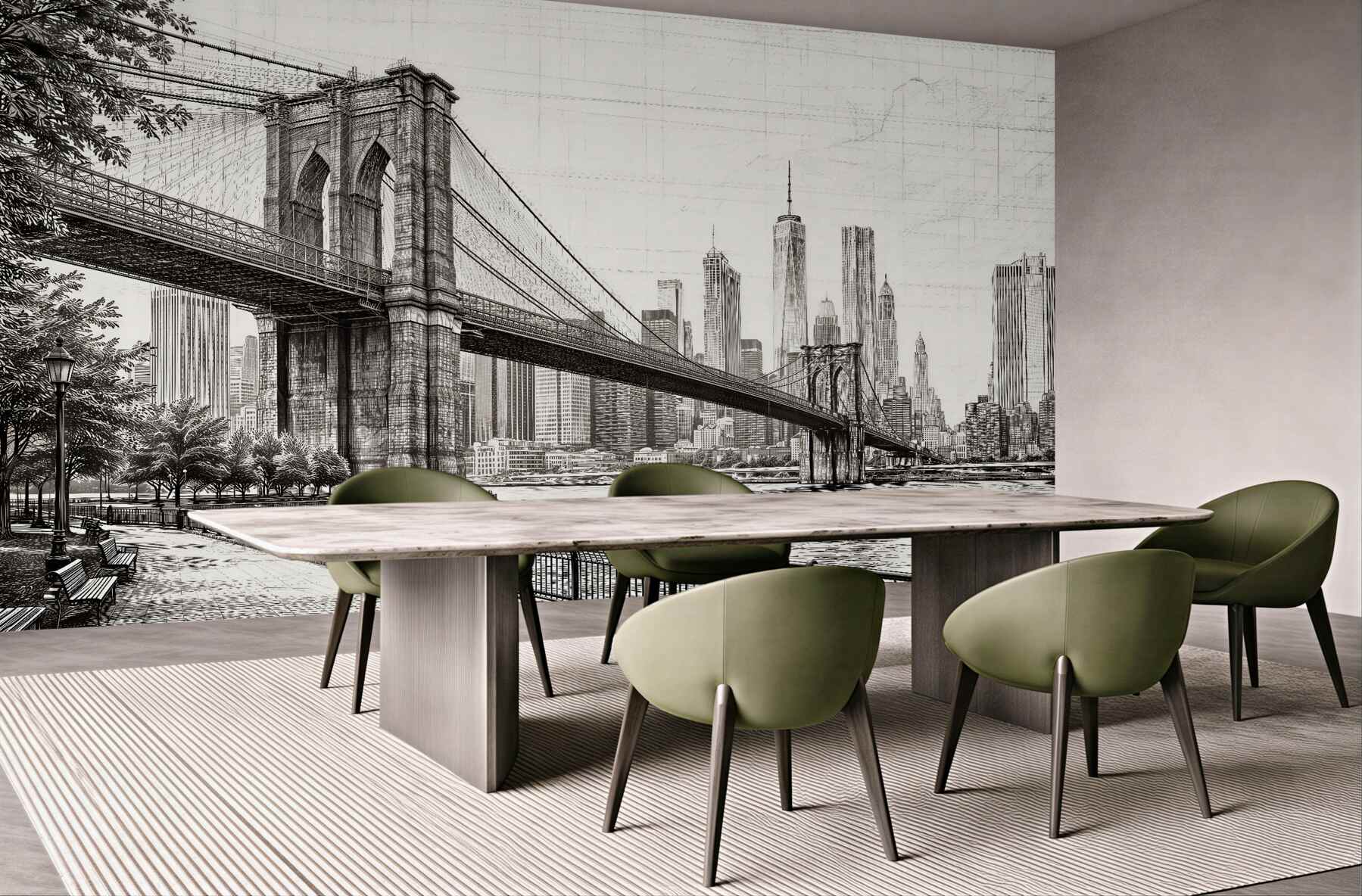 Fototapeta szkic mostu brooklińskiego na manhattanie?v23