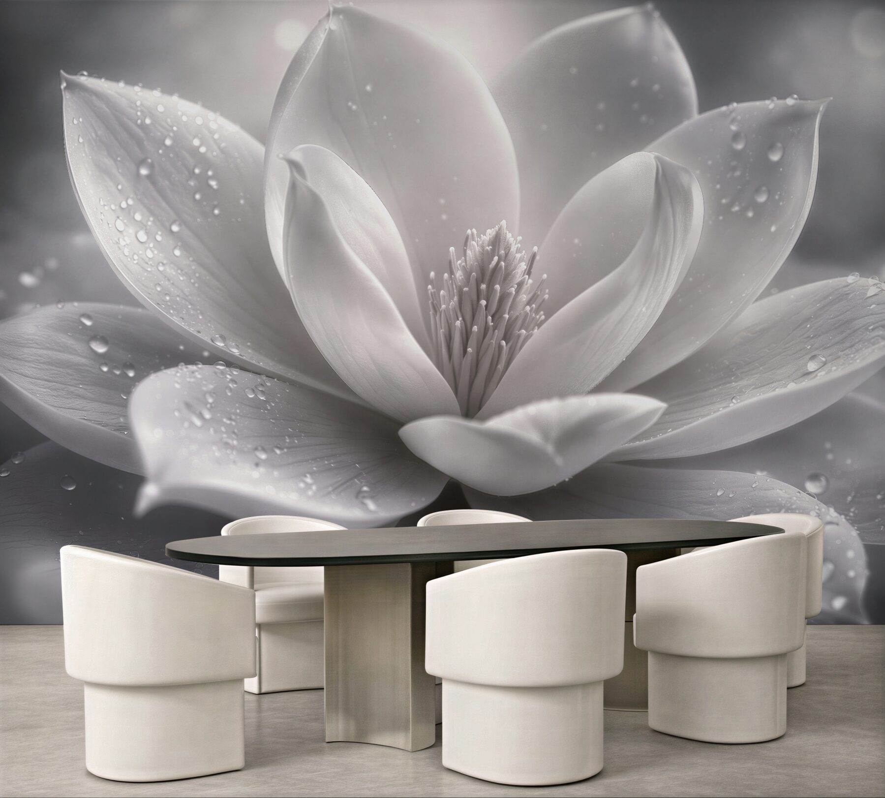 Fototapeta biała magnolia z kroplami rosy?v23