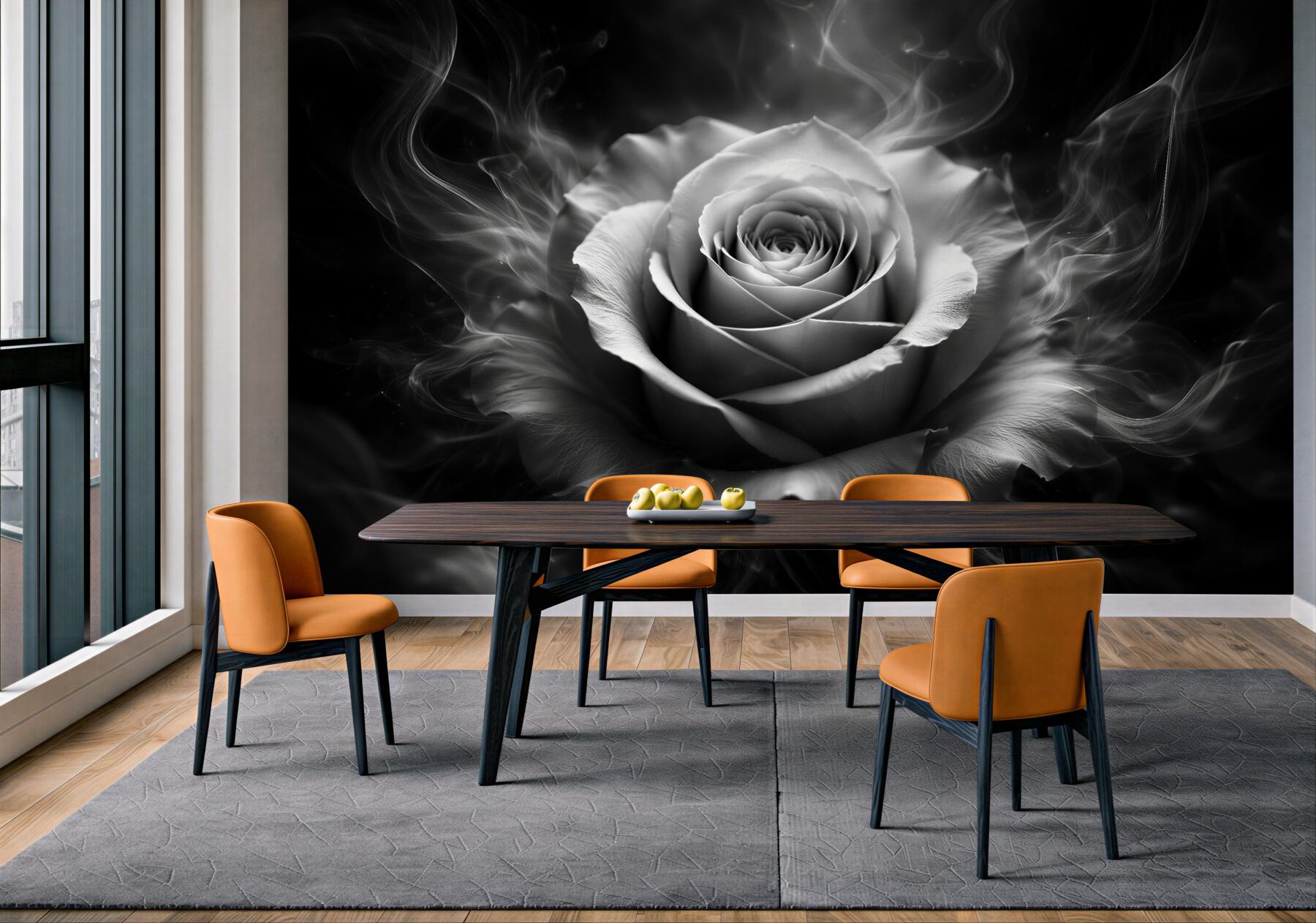 Fototapeta dymna róża w czerni?v23