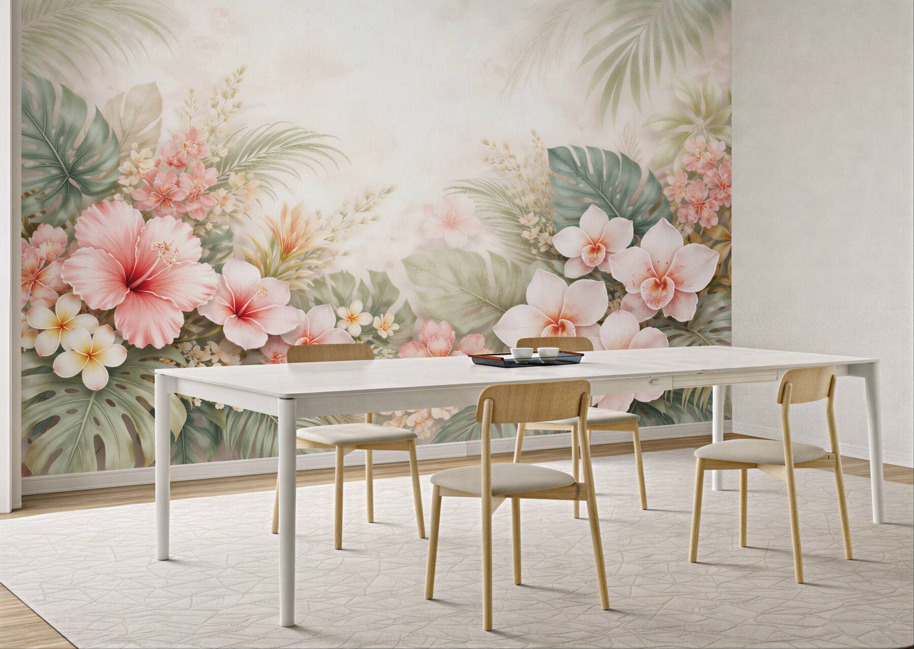 Fototapeta pastelowe tropiki z orchideami?v23