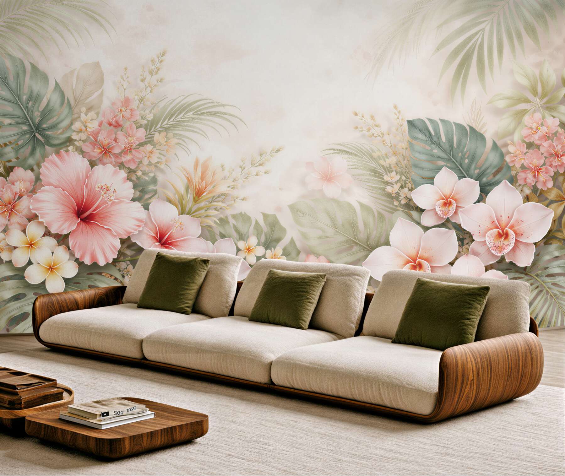 Fototapeta pastelowe tropiki z orchideami?v23