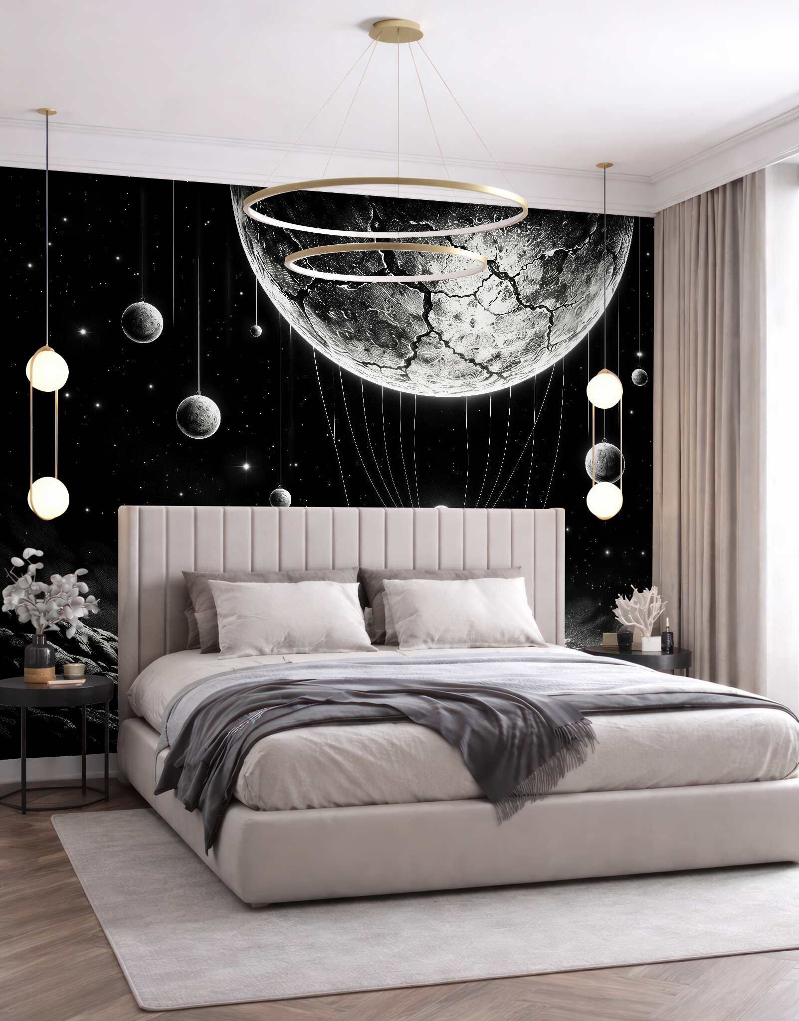 Fototapeta kosmiczny wędrowiec pod planetami?v23