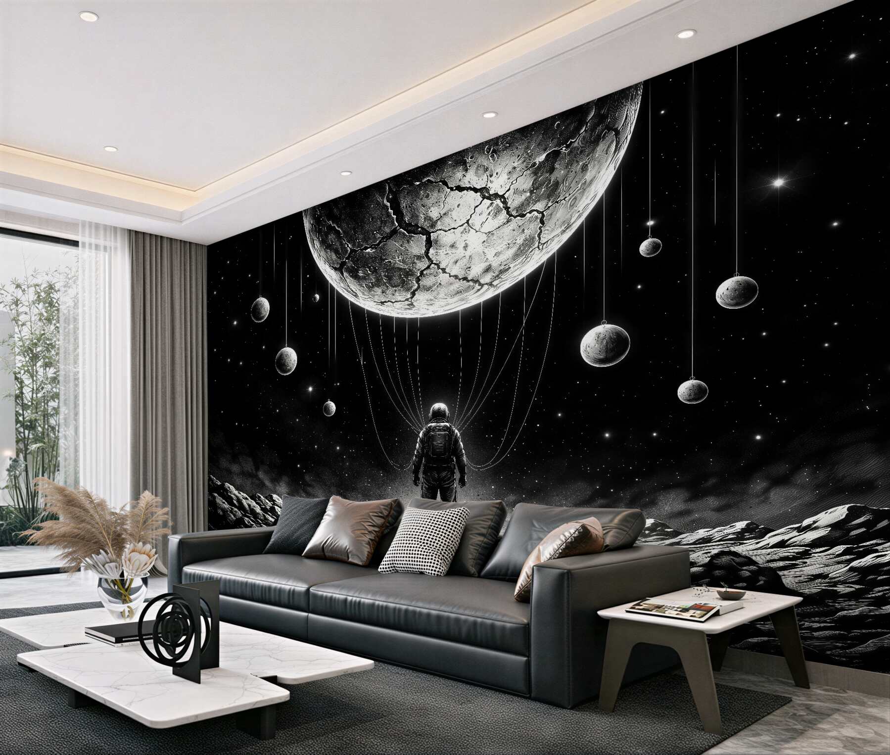 Fototapeta kosmiczny wędrowiec pod planetami?v23