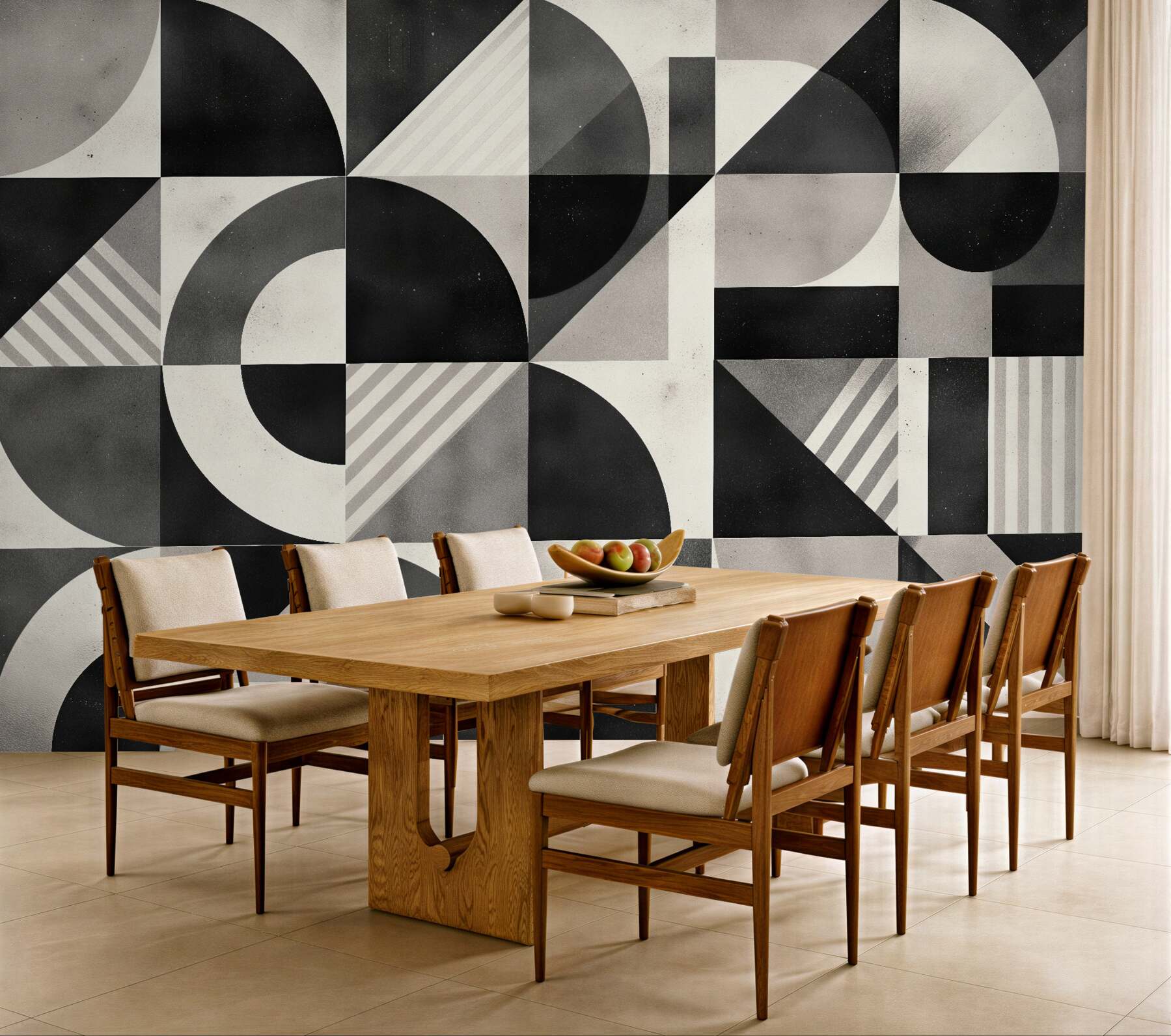 Fototapeta geometryczna mozaika w czerni i bieli?v23