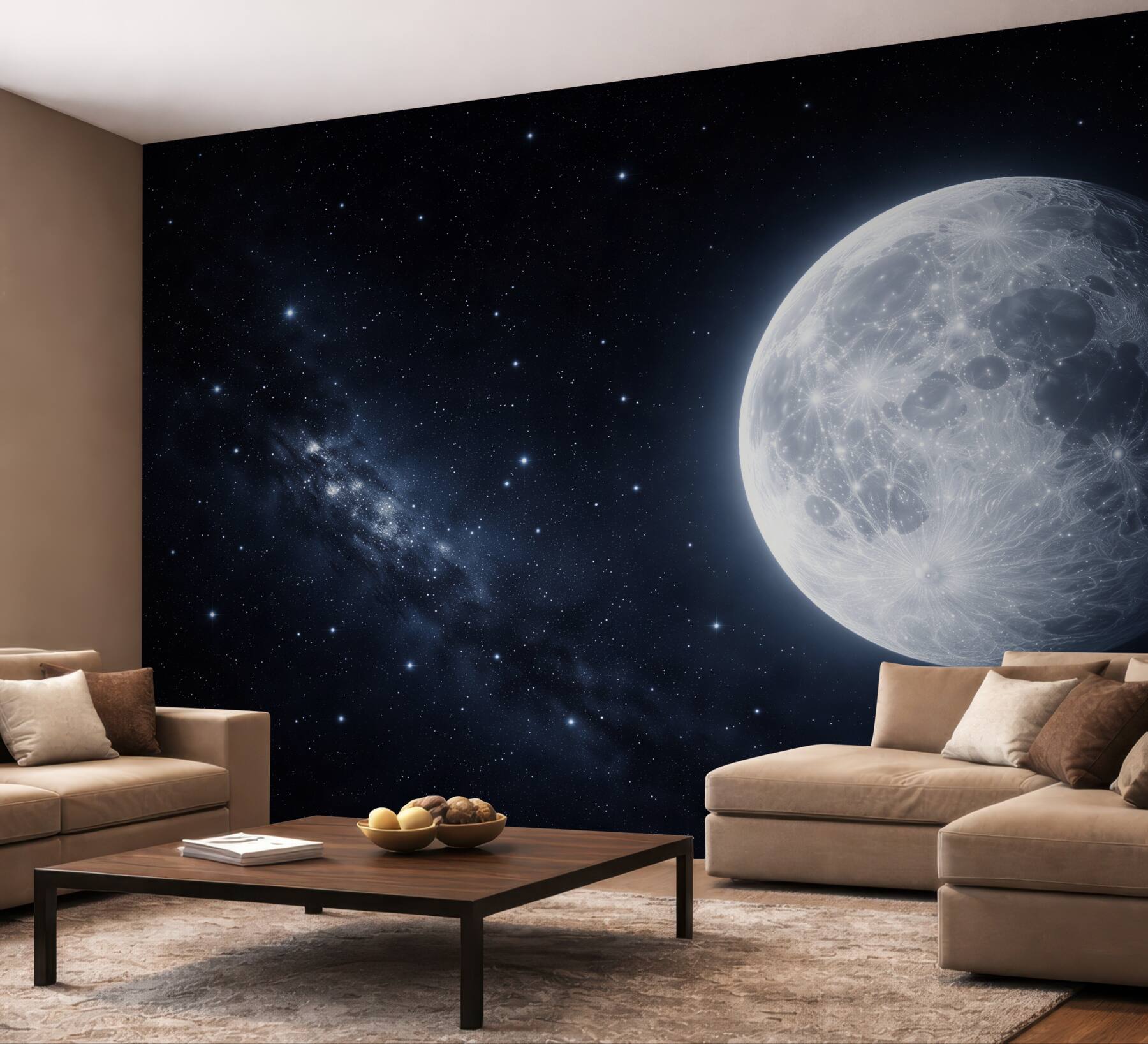 Fototapeta lśniący księżyc wśród gwiazd?v23